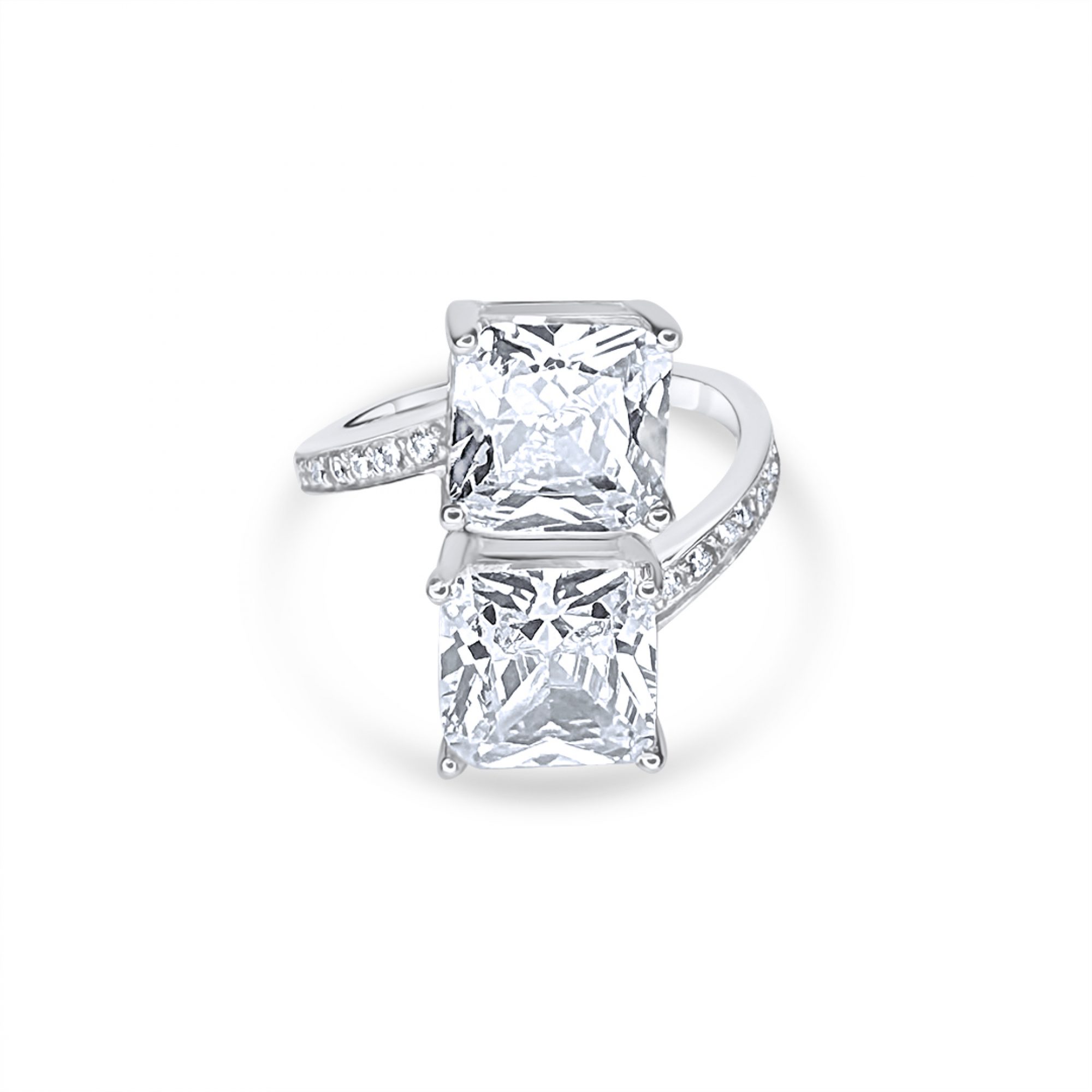 Ring with zircon stones