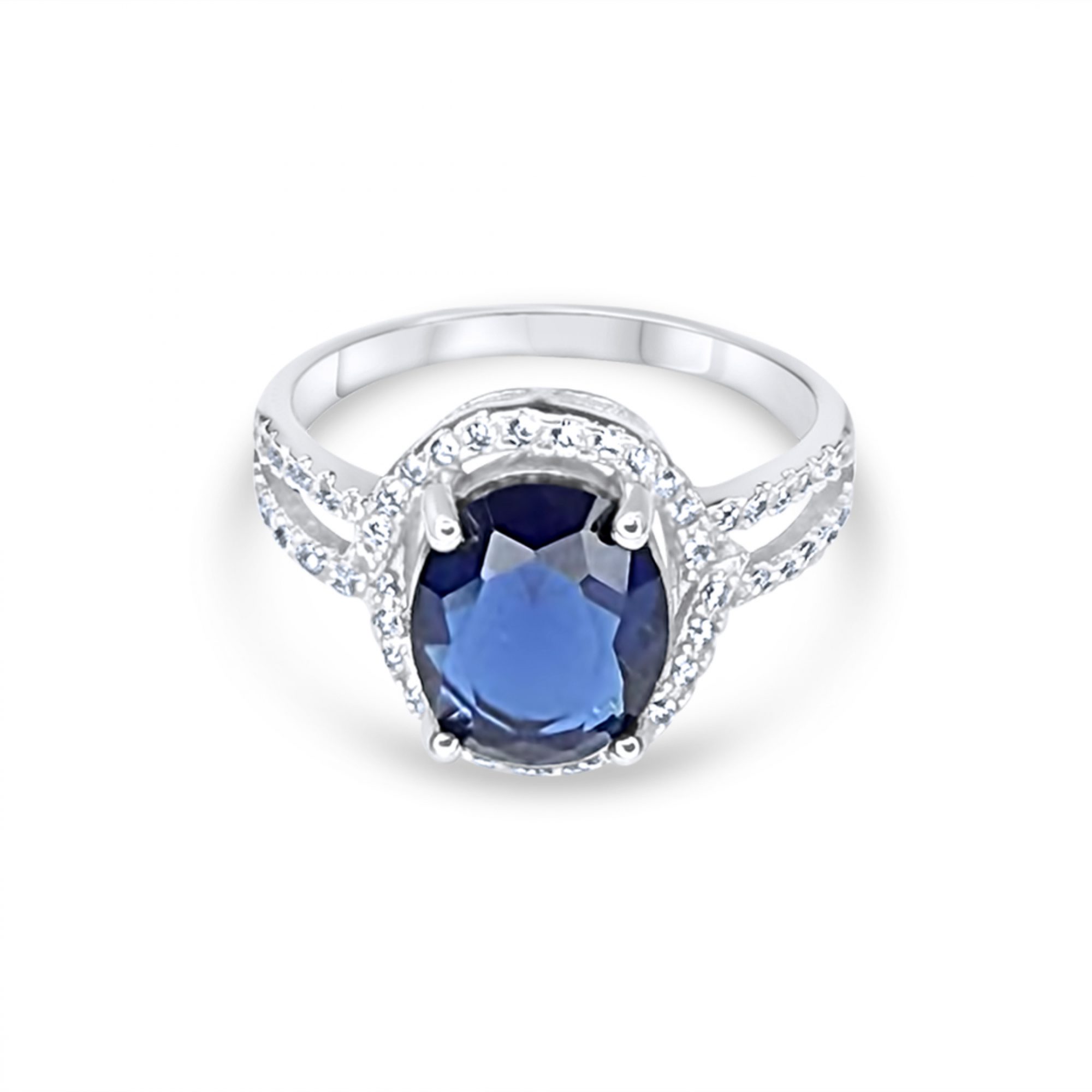 Δαχτυλίδι με πέτρες ζιργκόν και ζαφείρι