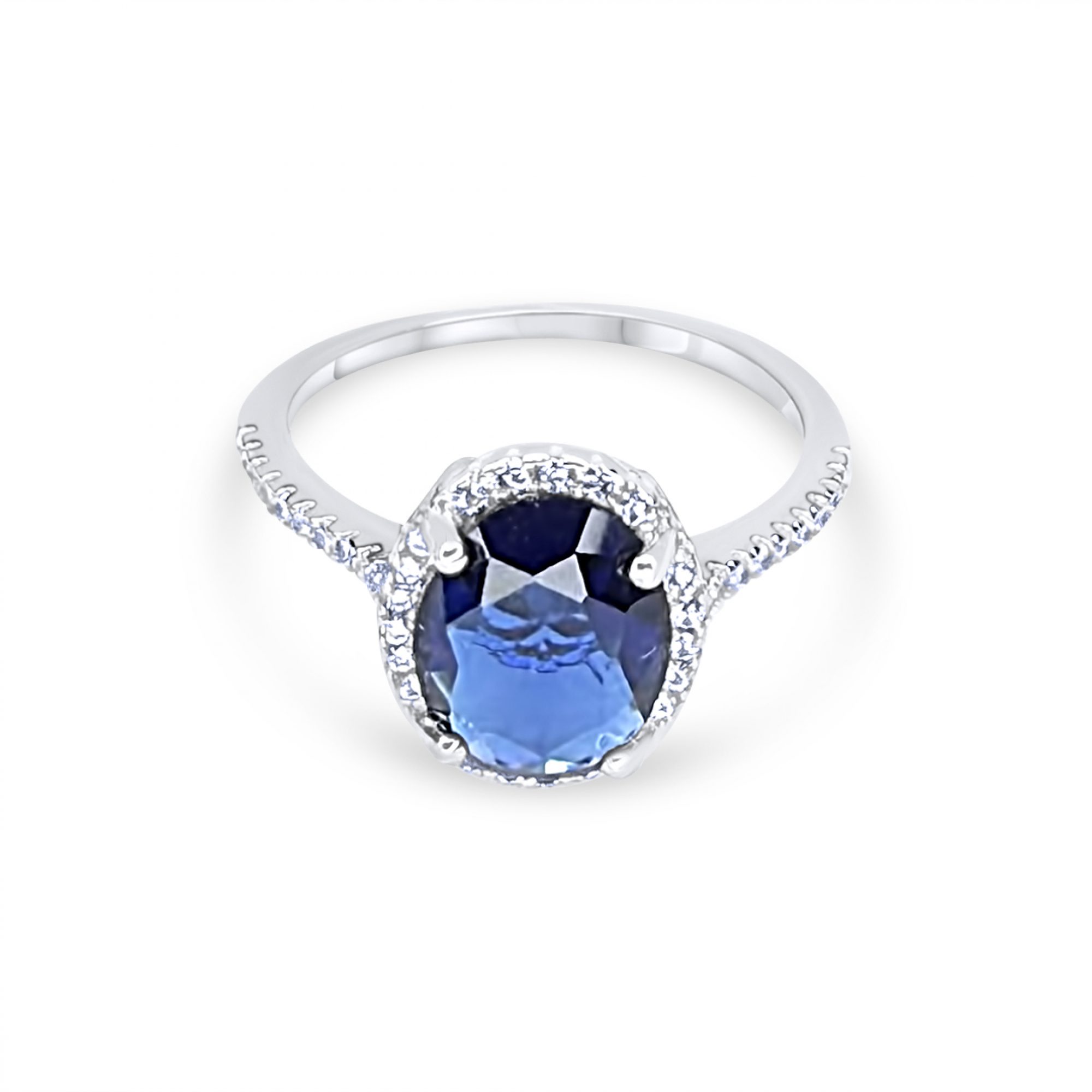 Δαχτυλίδι με πέτρες ζιργκόν και ζαφείρι