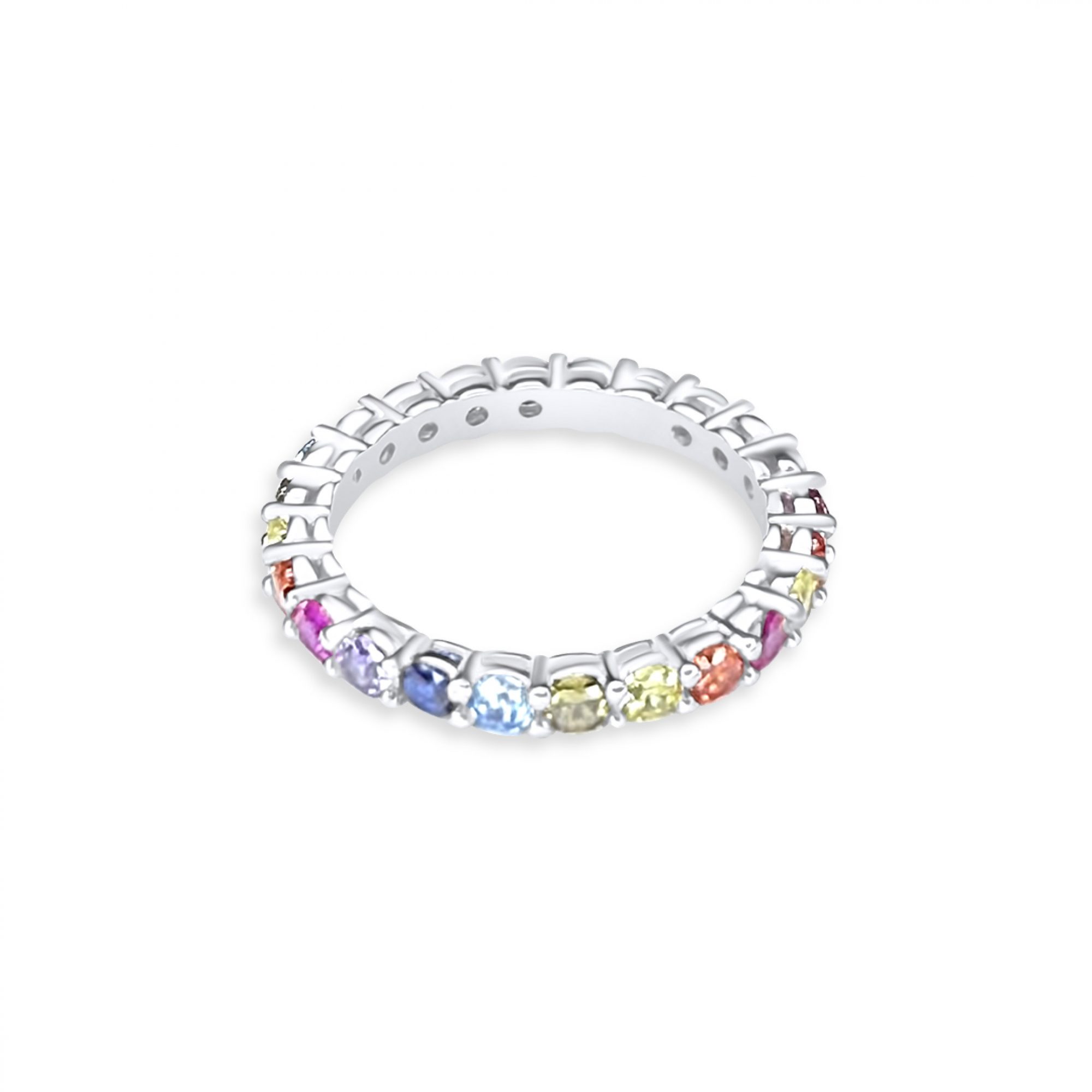 Δαχτυλίδι ριβιέρα με πέτρες ζιργκόν