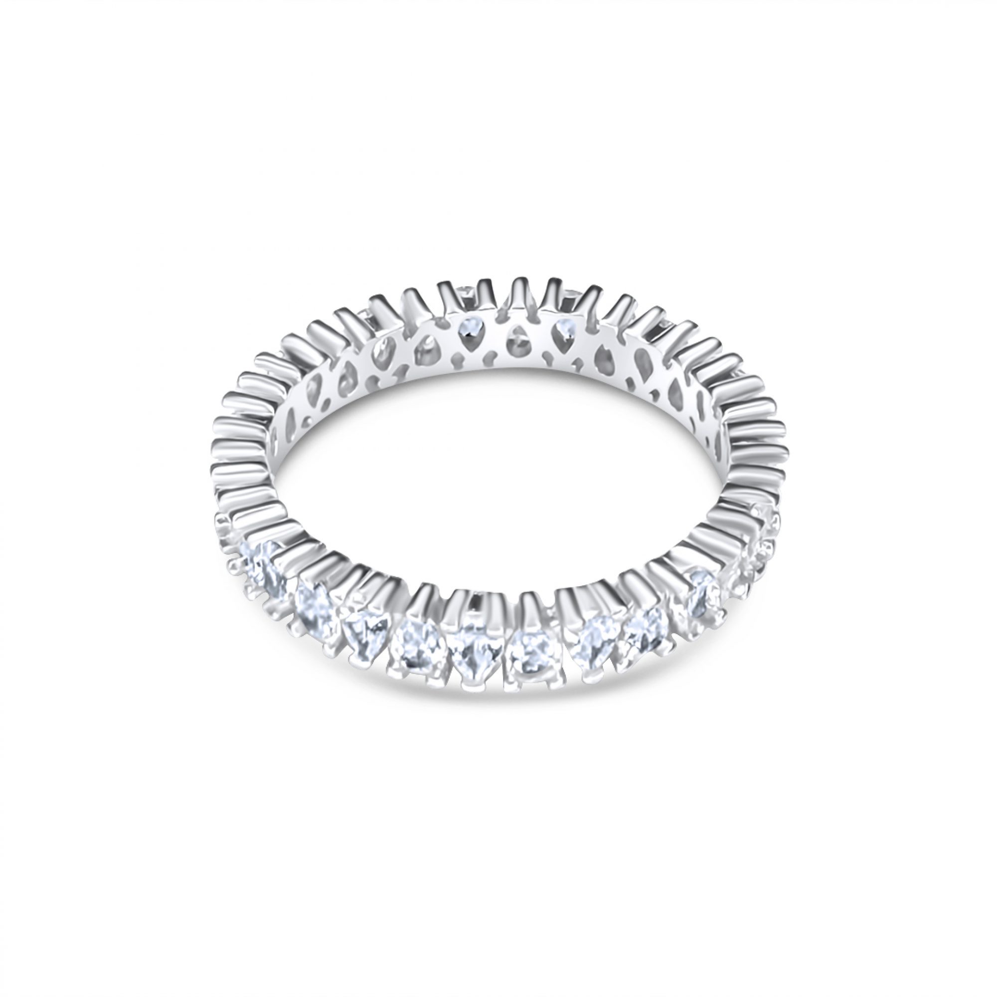 Δαχτυλίδι ριβιέρα με πέτρες ζιργκόν