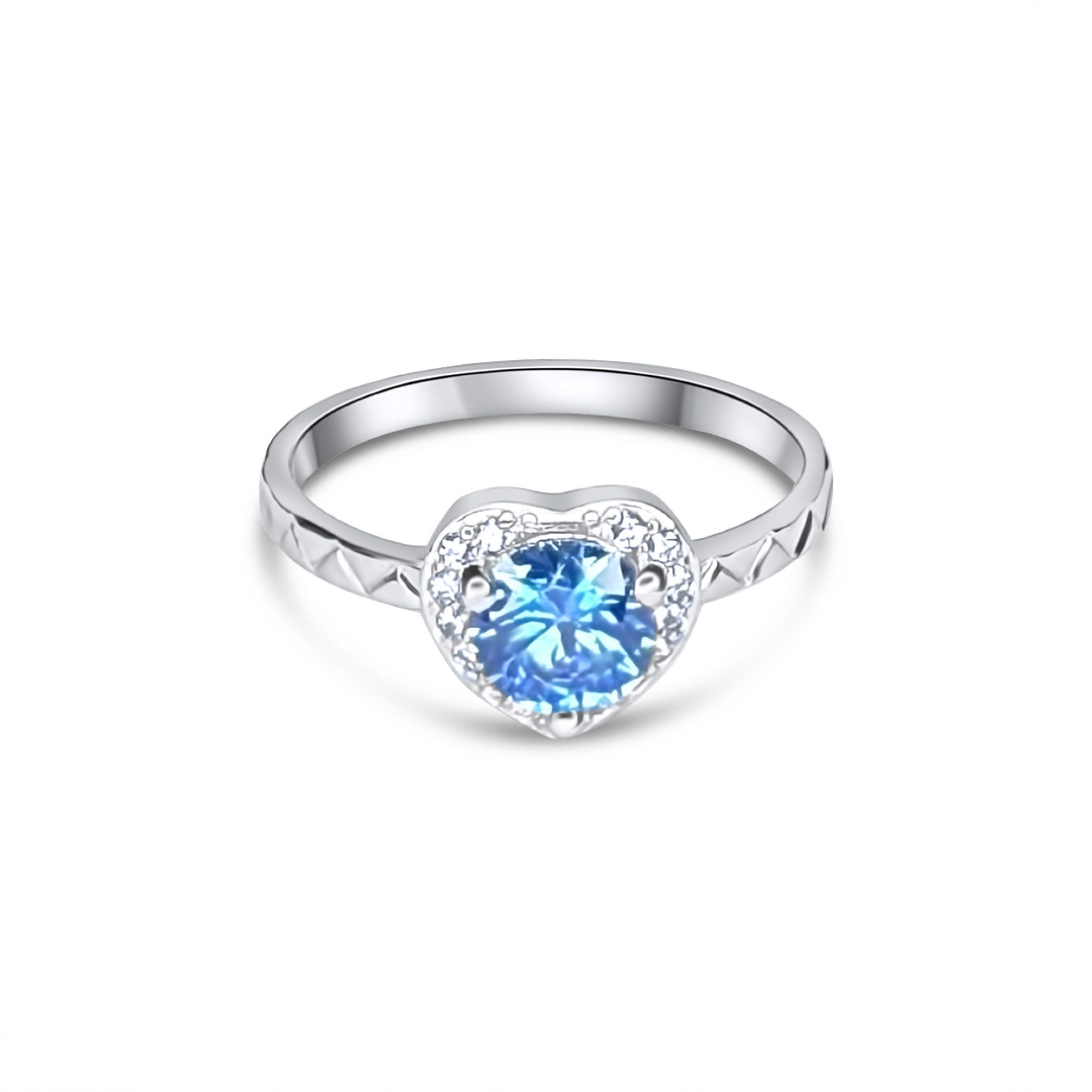 Δαχτυλίδι καρδιά με πέτρες ζιργκόν και άκουα μαρίν