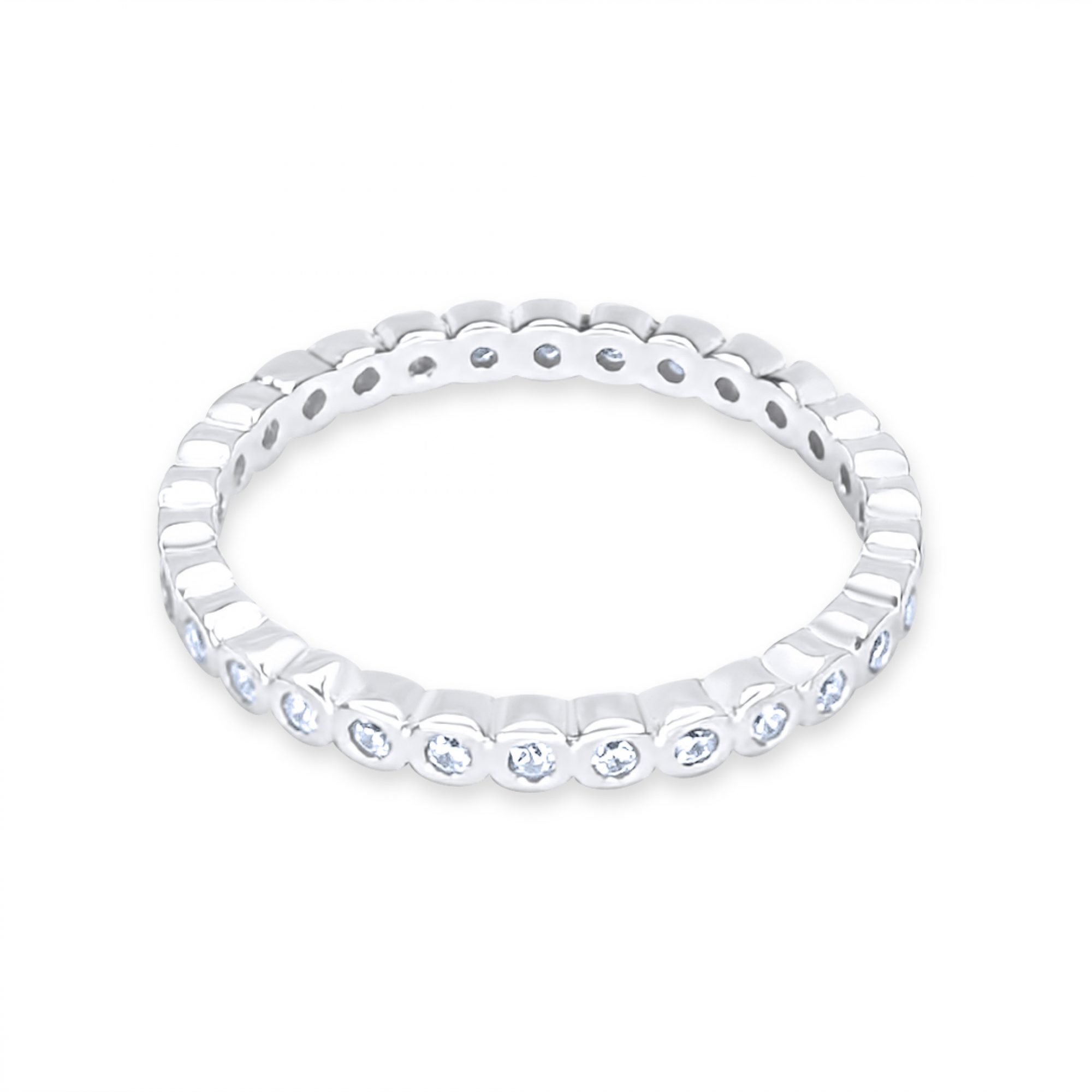 Δαχτυλίδι ριβιέρα με πέτρες ζιργκόν