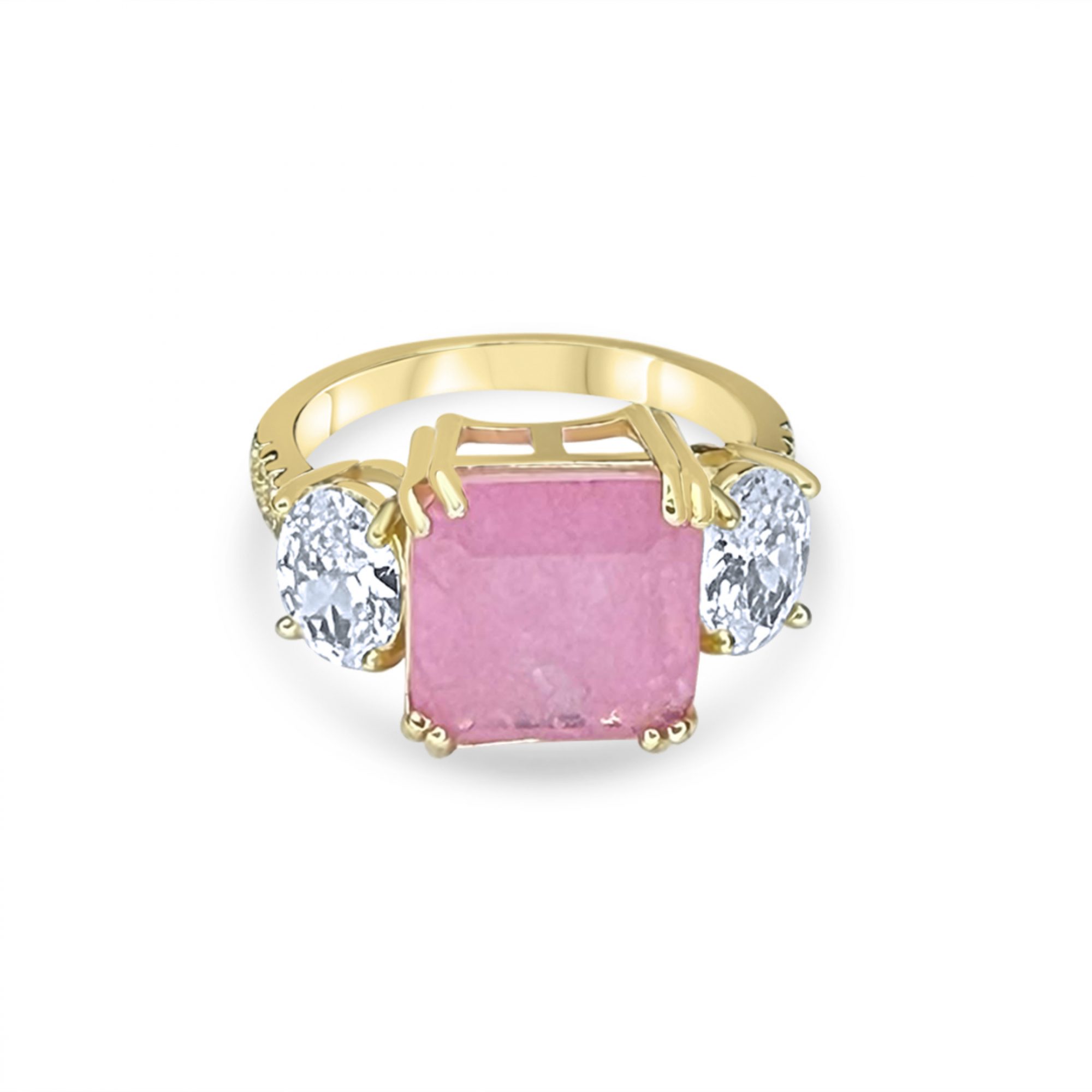 Επίχρυσο δαχτυλίδι με πέτρες ζιργκόν 