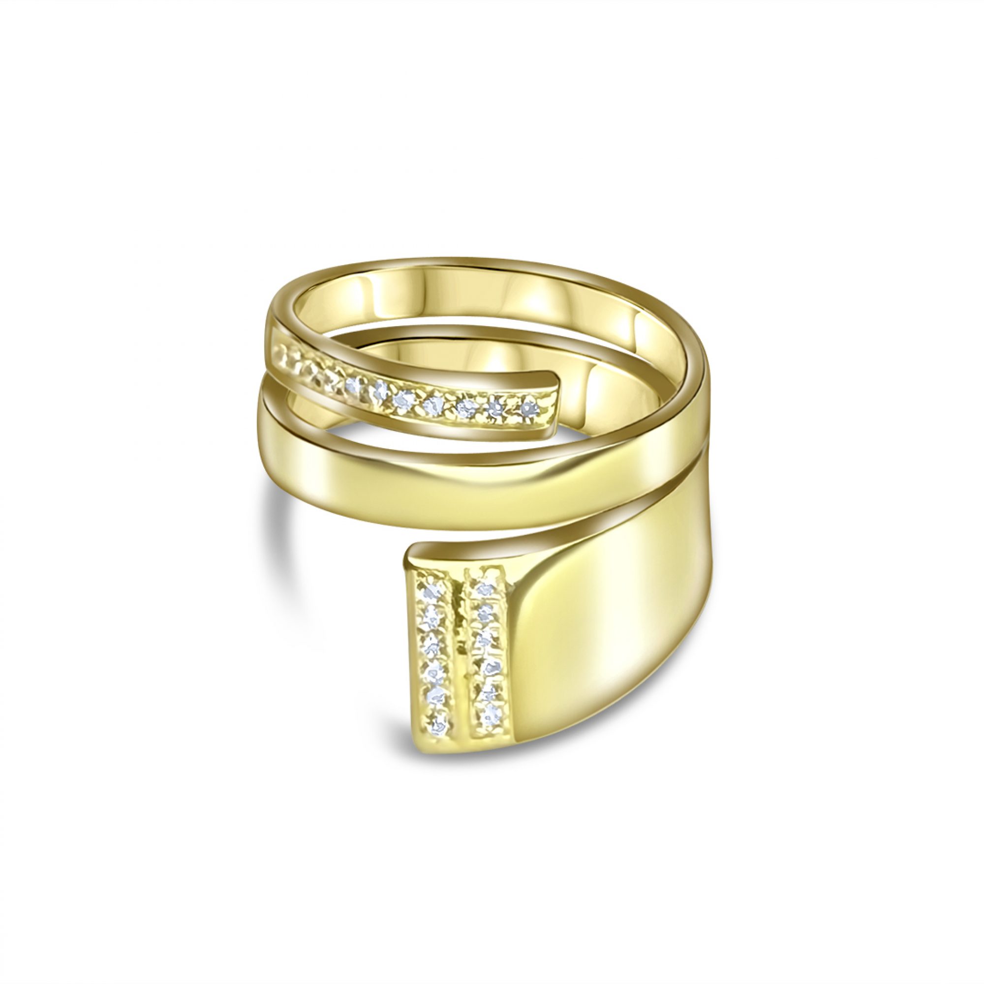 Επίχρυσο δαχτυλίδι με πέτρες ζιργκόν 