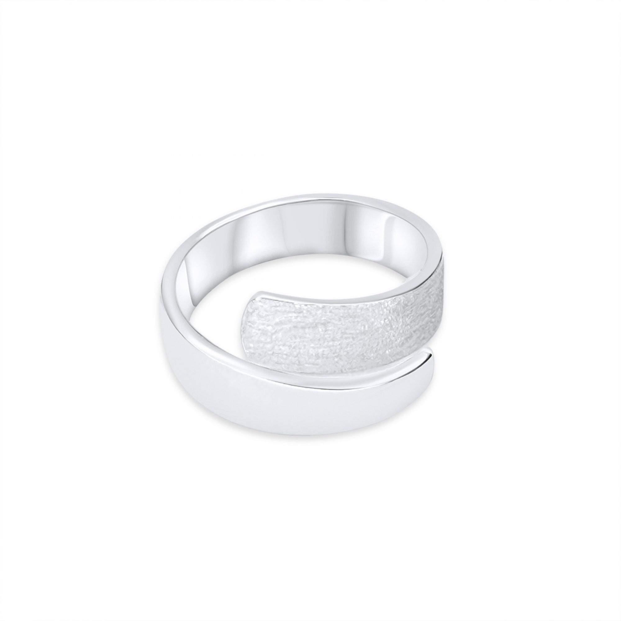 Silver polished-mat ring