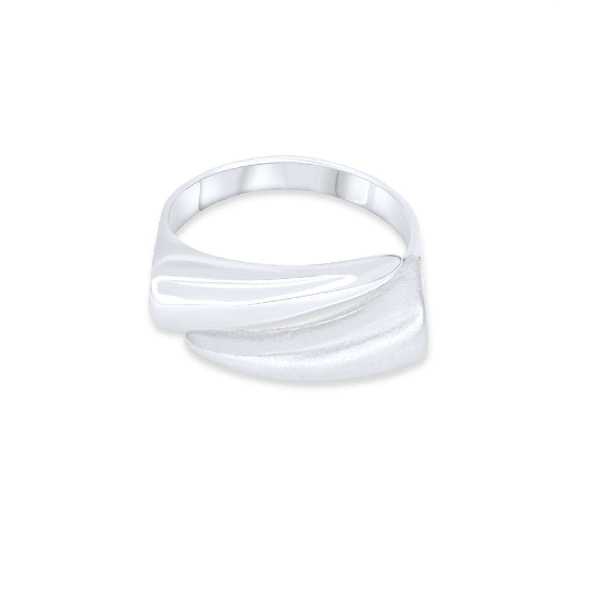 Silver polished-mat ring