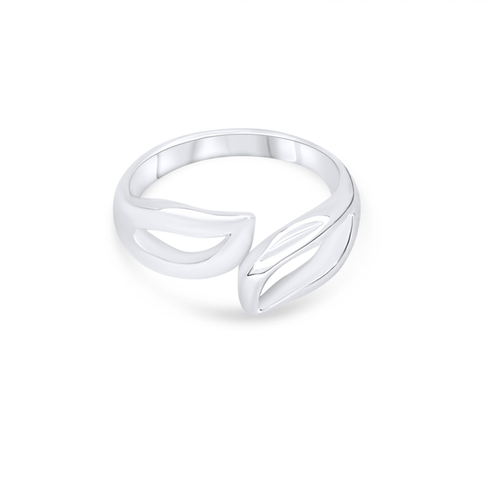 Silver polished-mat ring