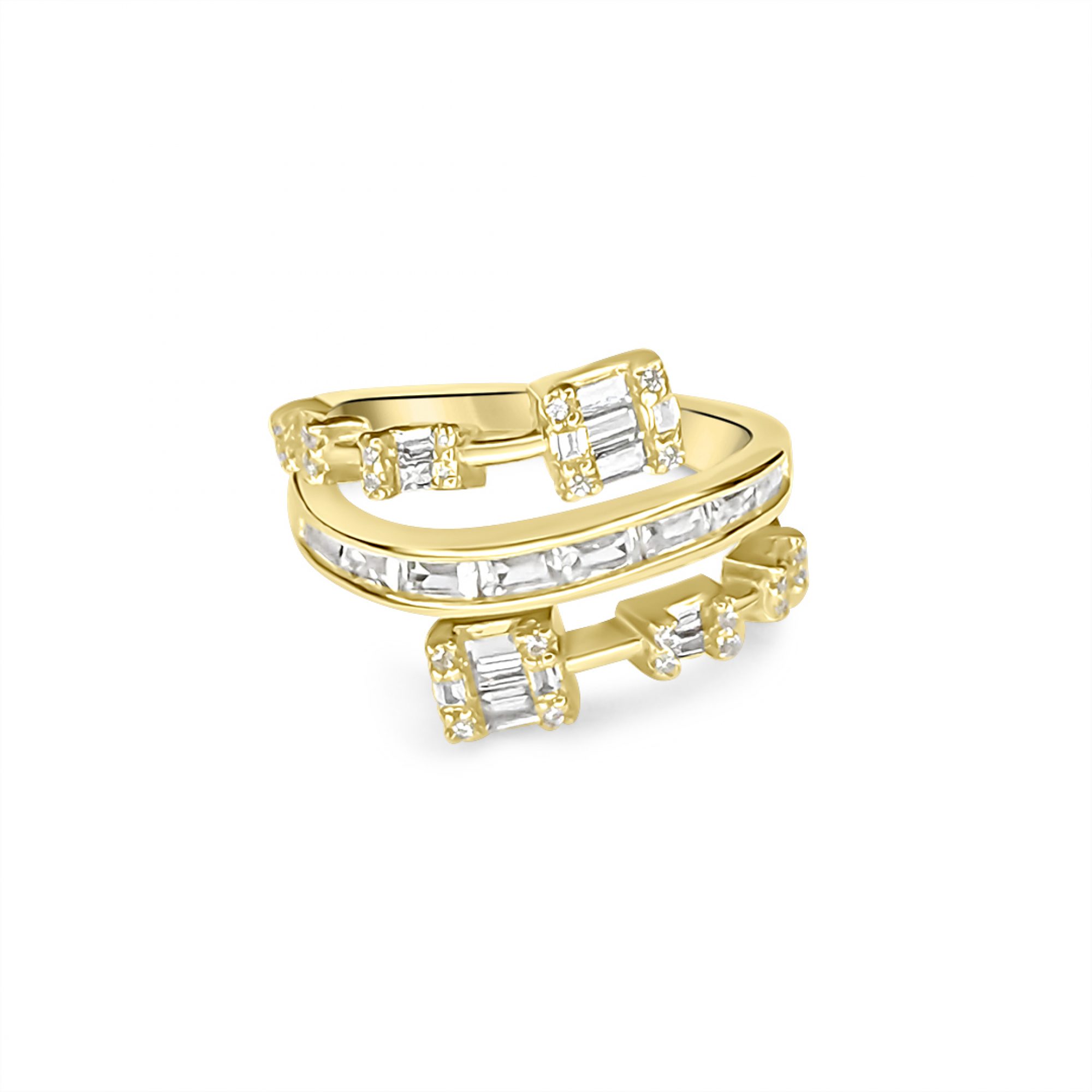 Επίχρυσο δαχτυλίδι με πέτρες ζιργκόν 