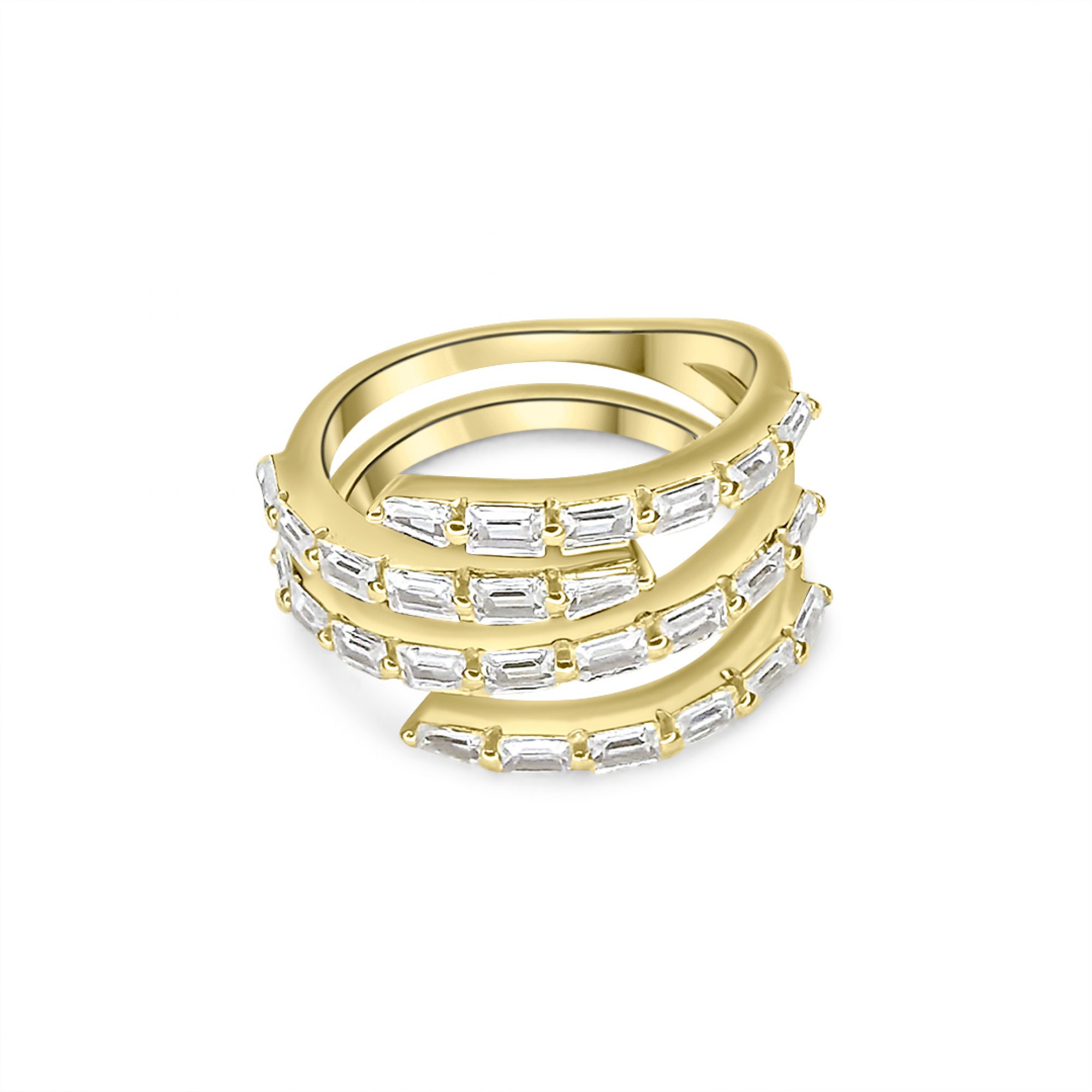 Επίχρυσο δαχτυλίδι με πέτρες ζιργκόν 