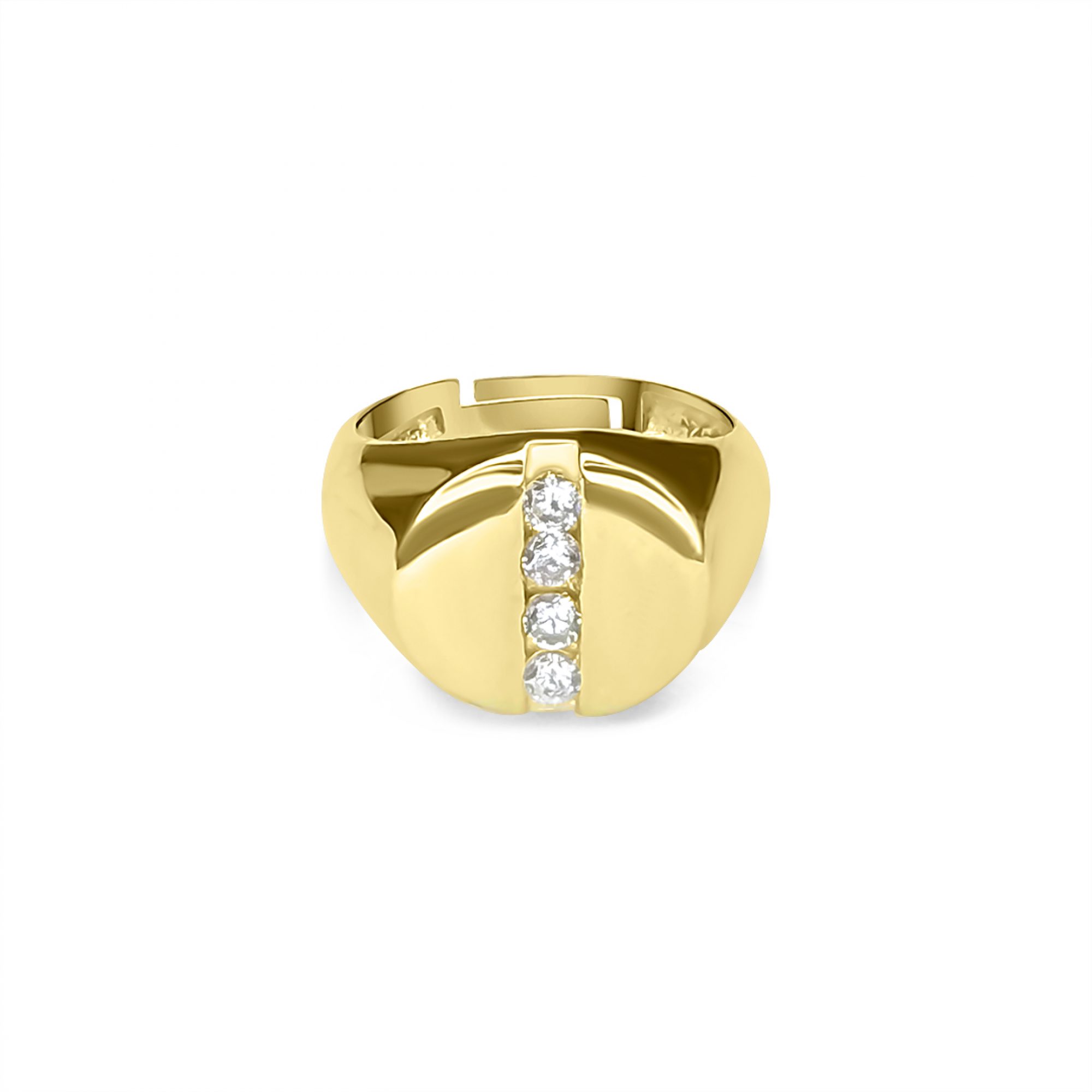 Επίχρυσο δαχτυλίδι με πέτρες ζιργκόν 