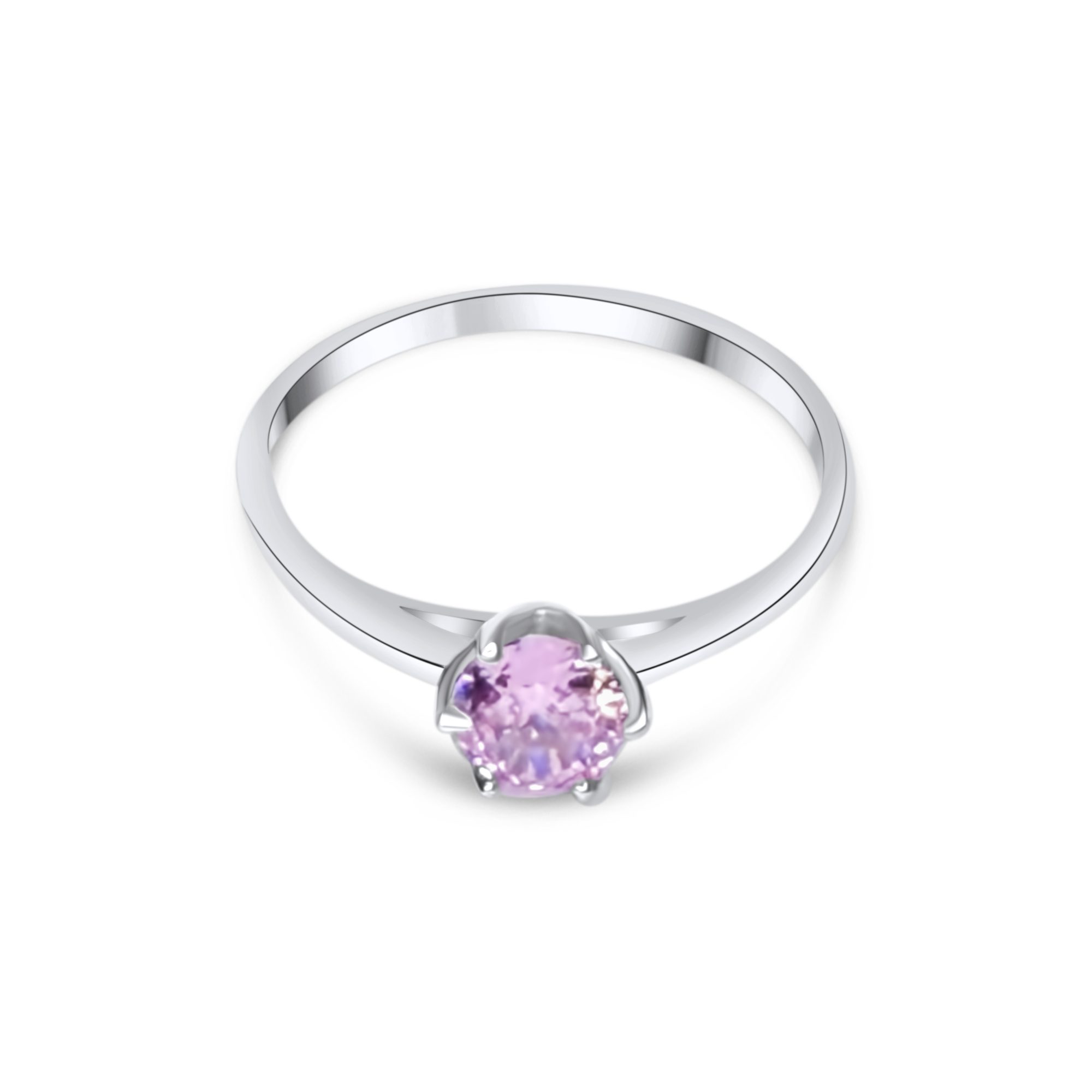 Μονόπετρο δαχτυλίδι με ροζ κουάρτζ πέτρα