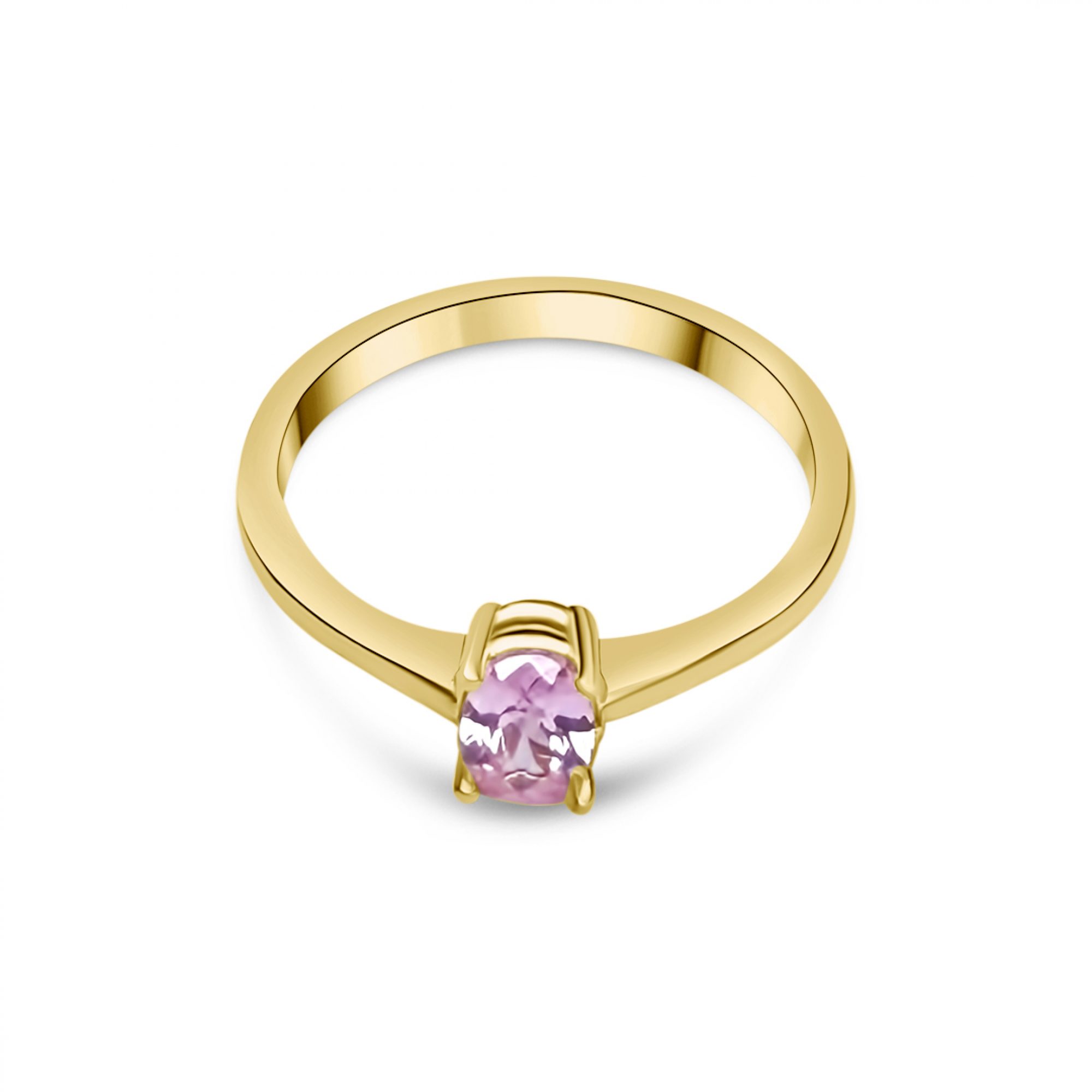 Επίχρυσο δαχτυλίδι με πέτρα ροζ κουάρτζ