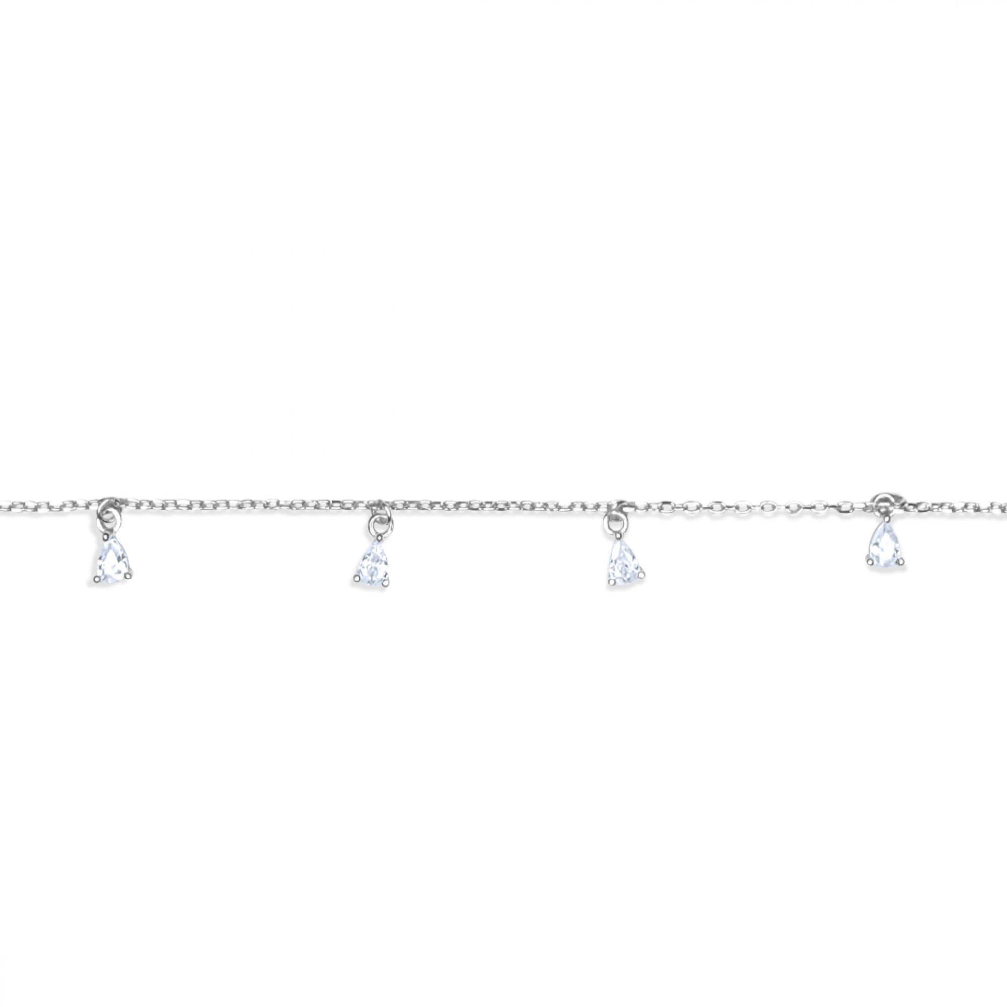 Αλυσίδα ποδιού με κρεμαστές πέτρες ζιργκόν