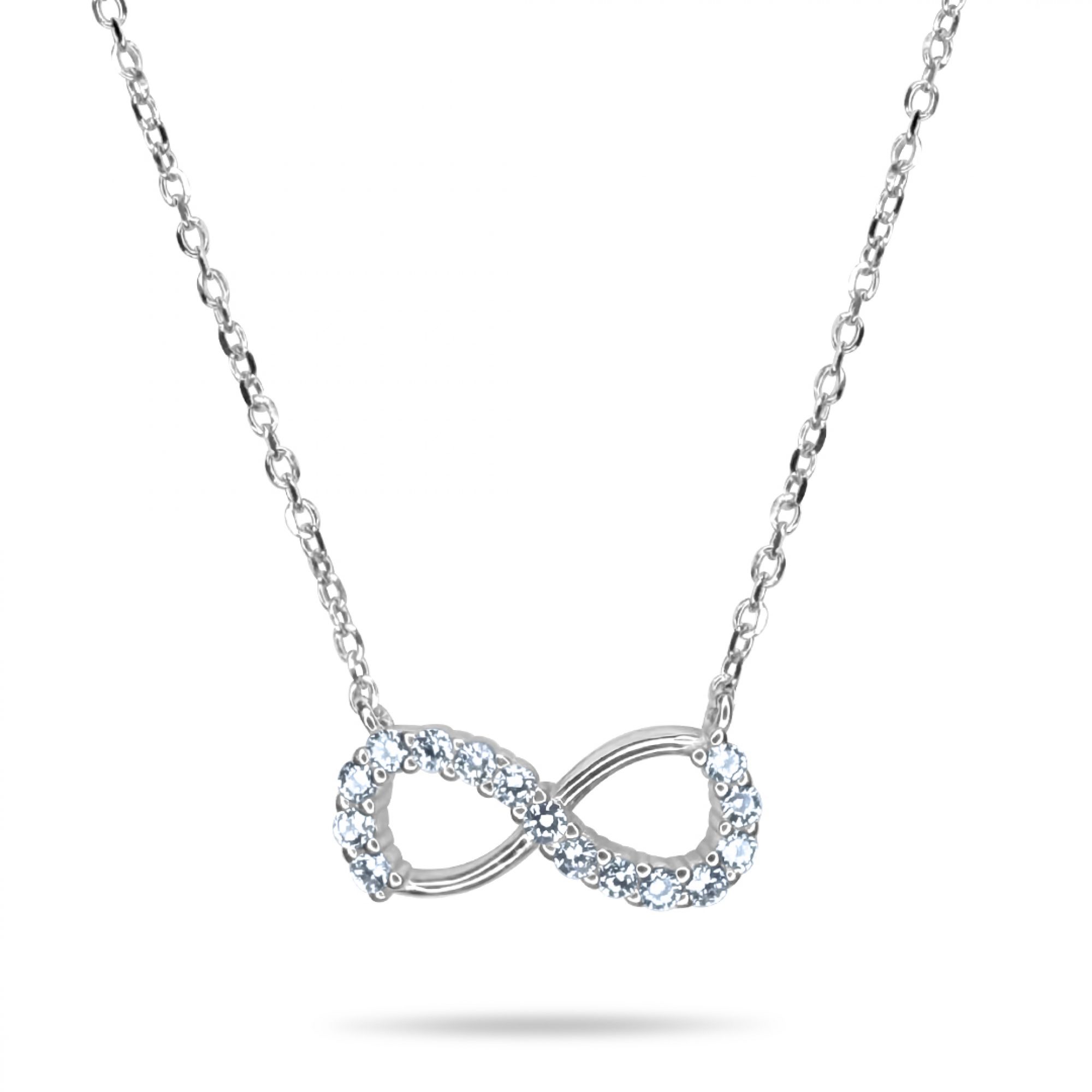 Infinity necklace with zircon stones