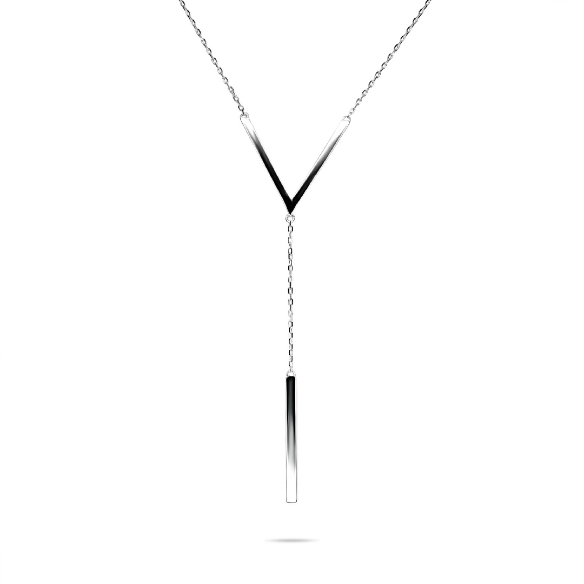 Y-style silver necklace 