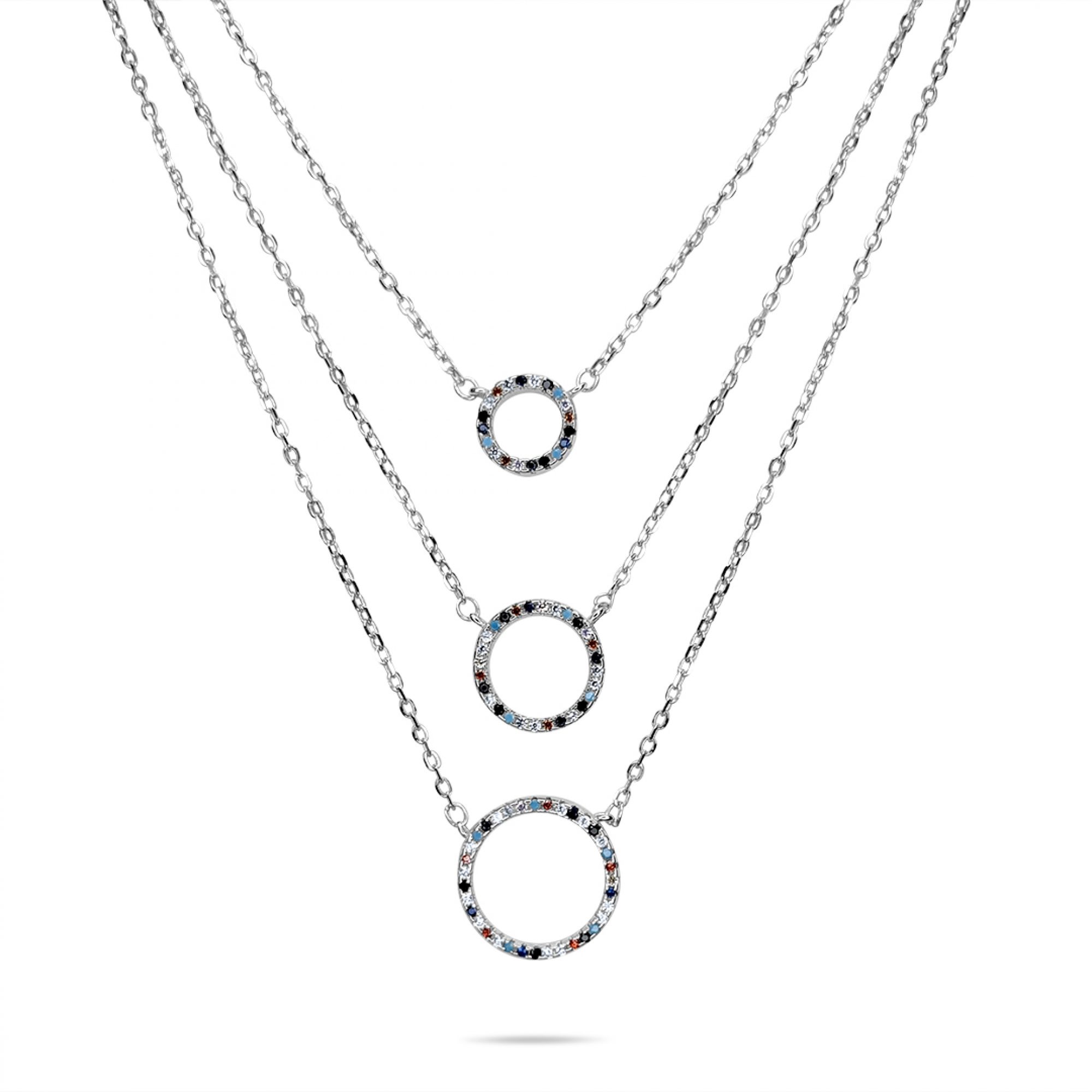Triple necklace with zircon stones