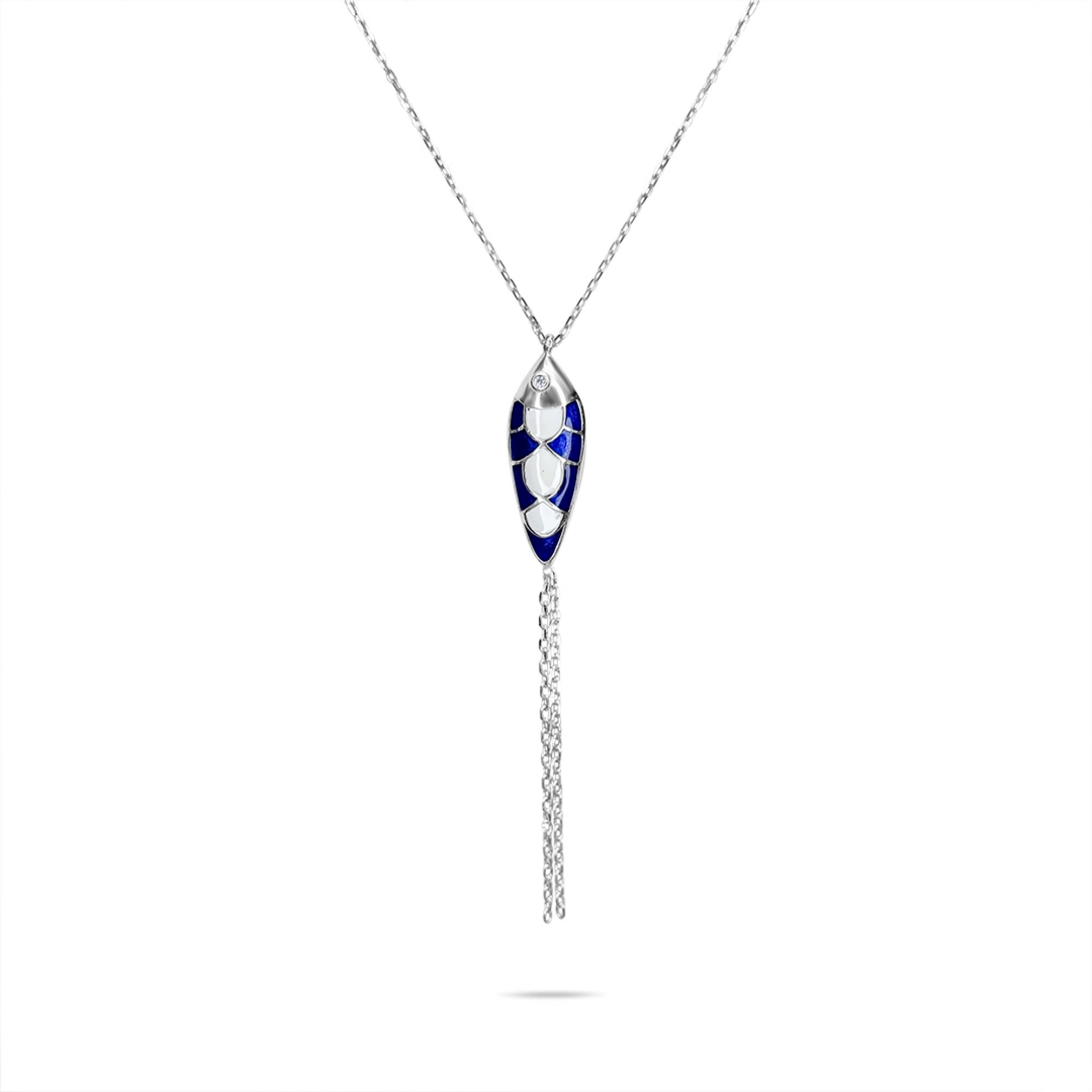 Fish necklace with enamel