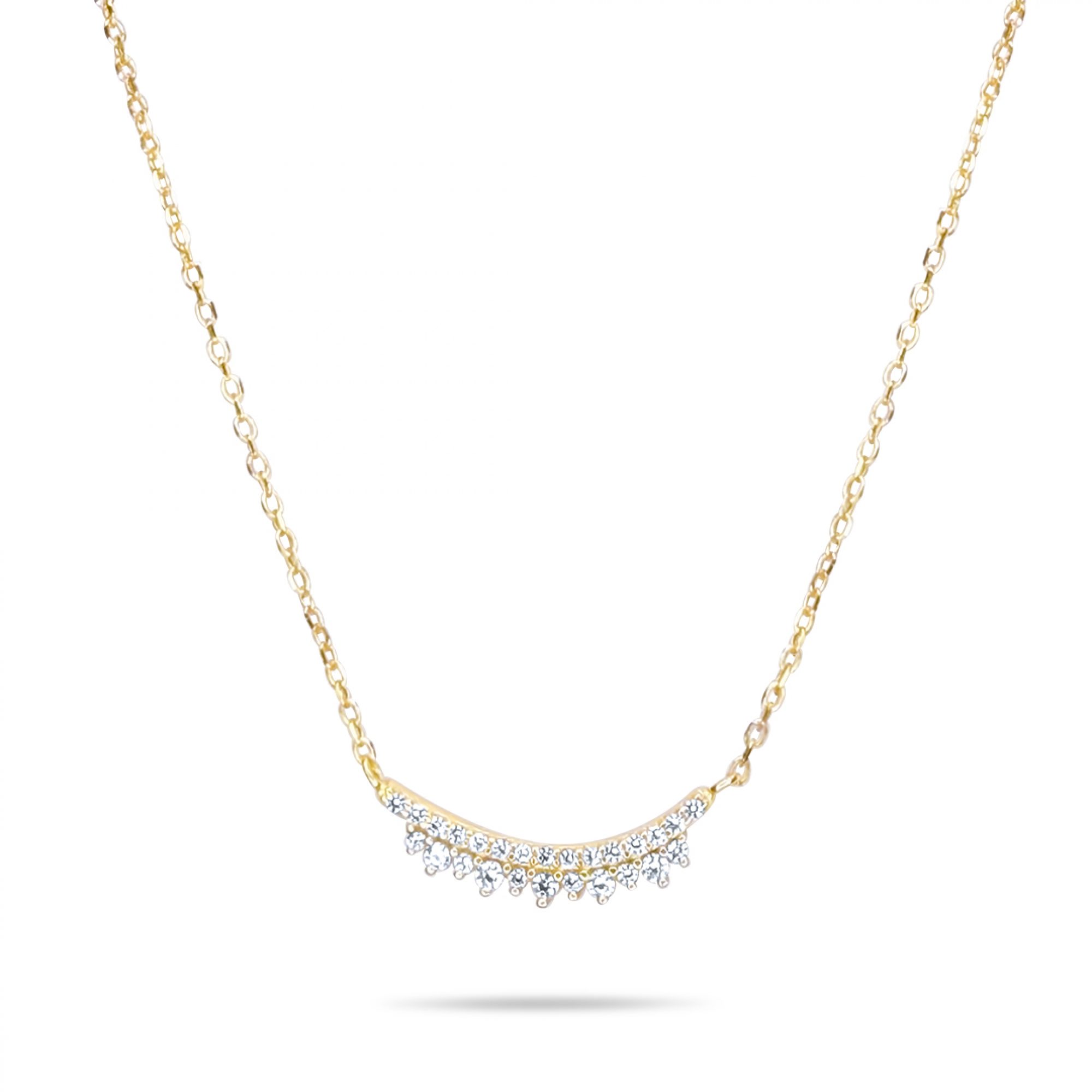 Gold plated necklace with zircon stones