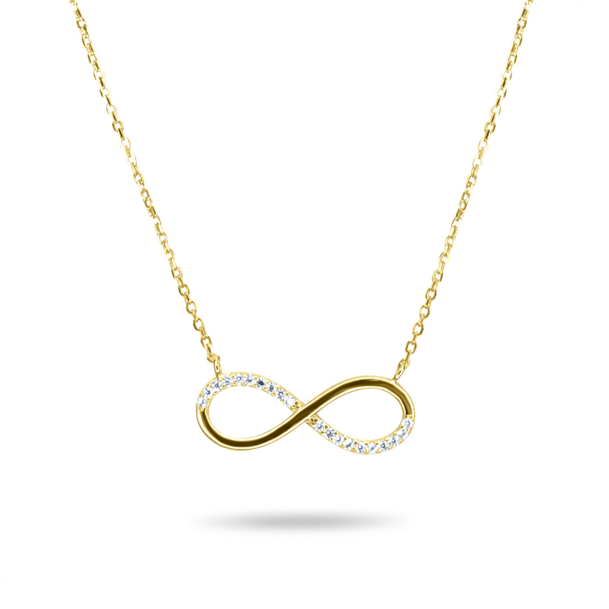 Κολιέ άπειρο επίχρυσο με πέτρες ζιργκόν