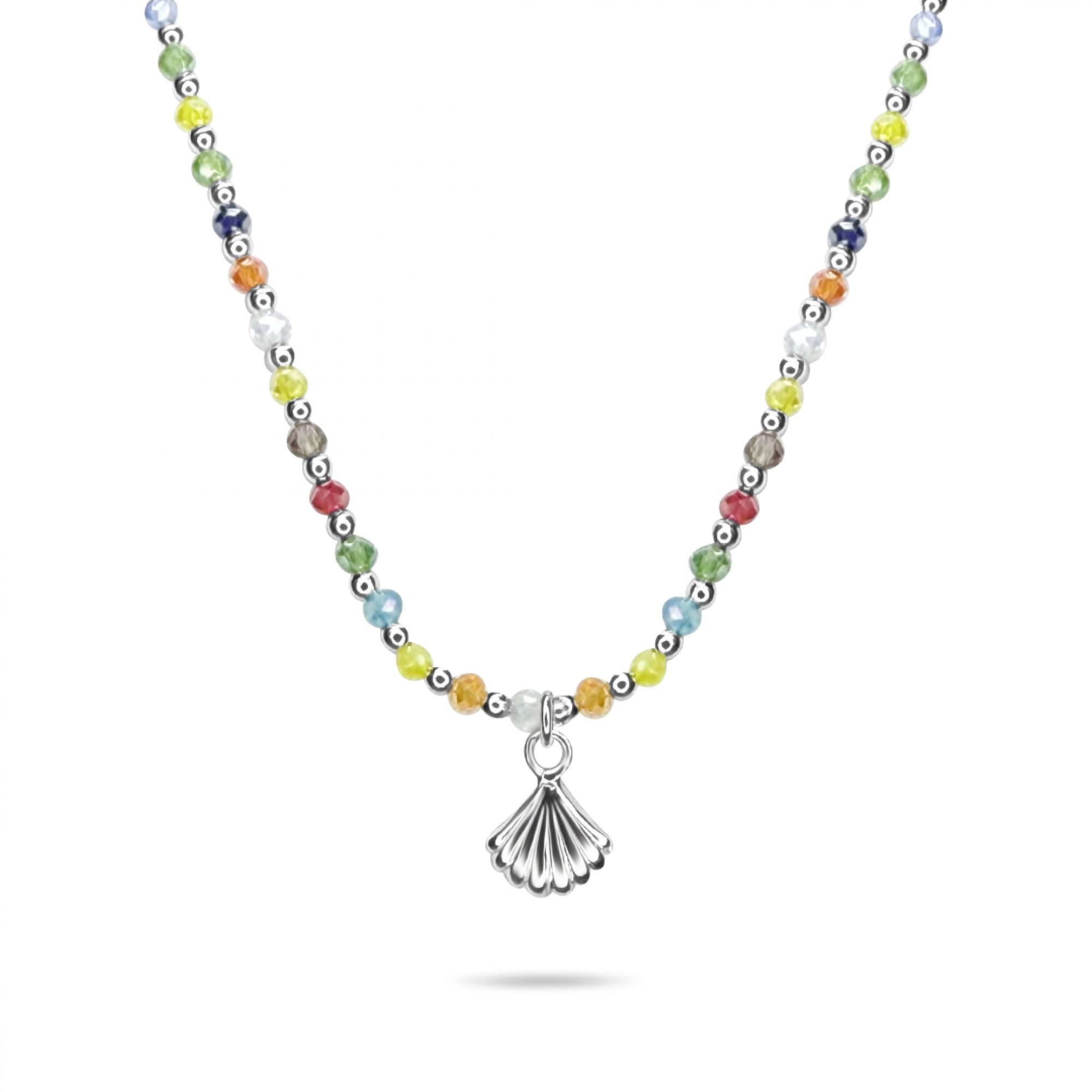 Seashell necklace with beads