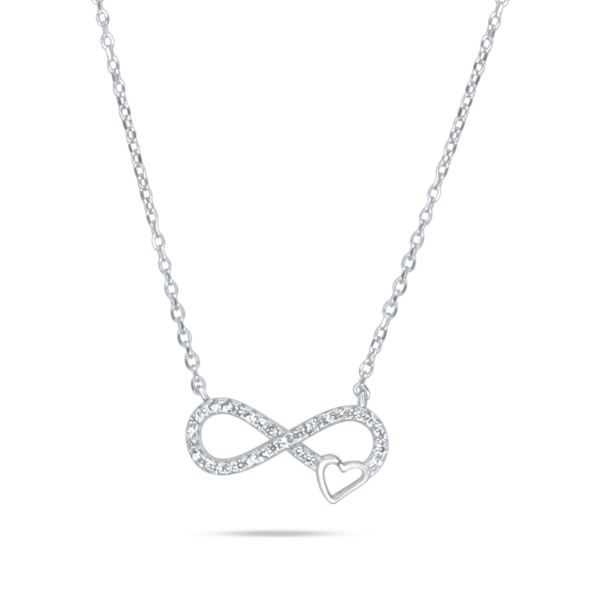 Infinity necklace with zircon stones