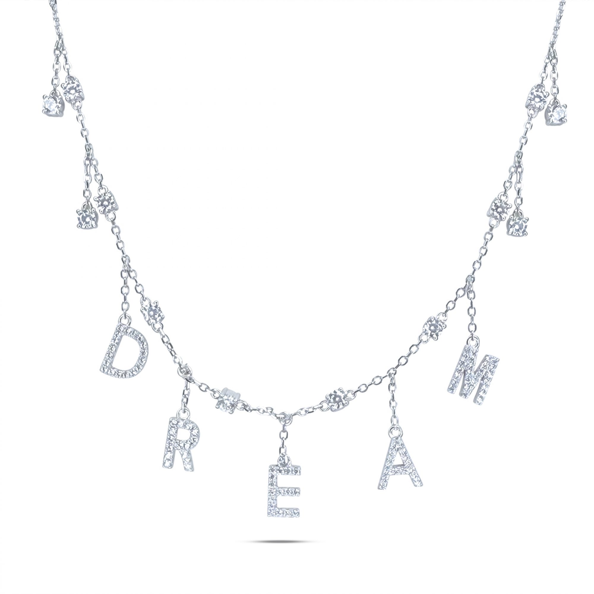 Κολιέ με κρεμαστά στοιχεία και πέτρες ζιργκόν