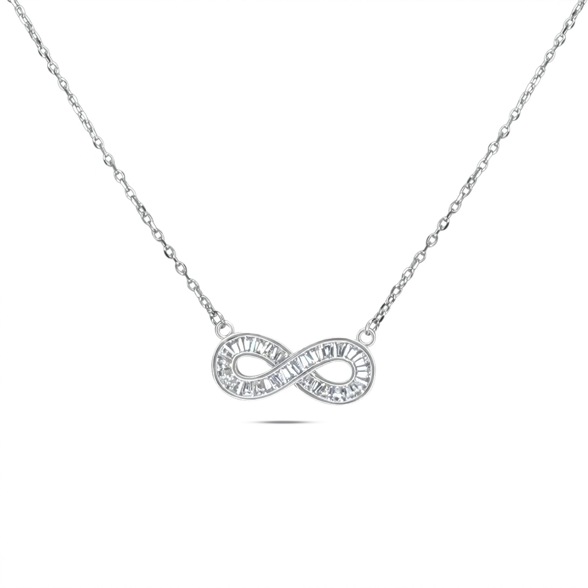 Infinity necklace with zircon stones