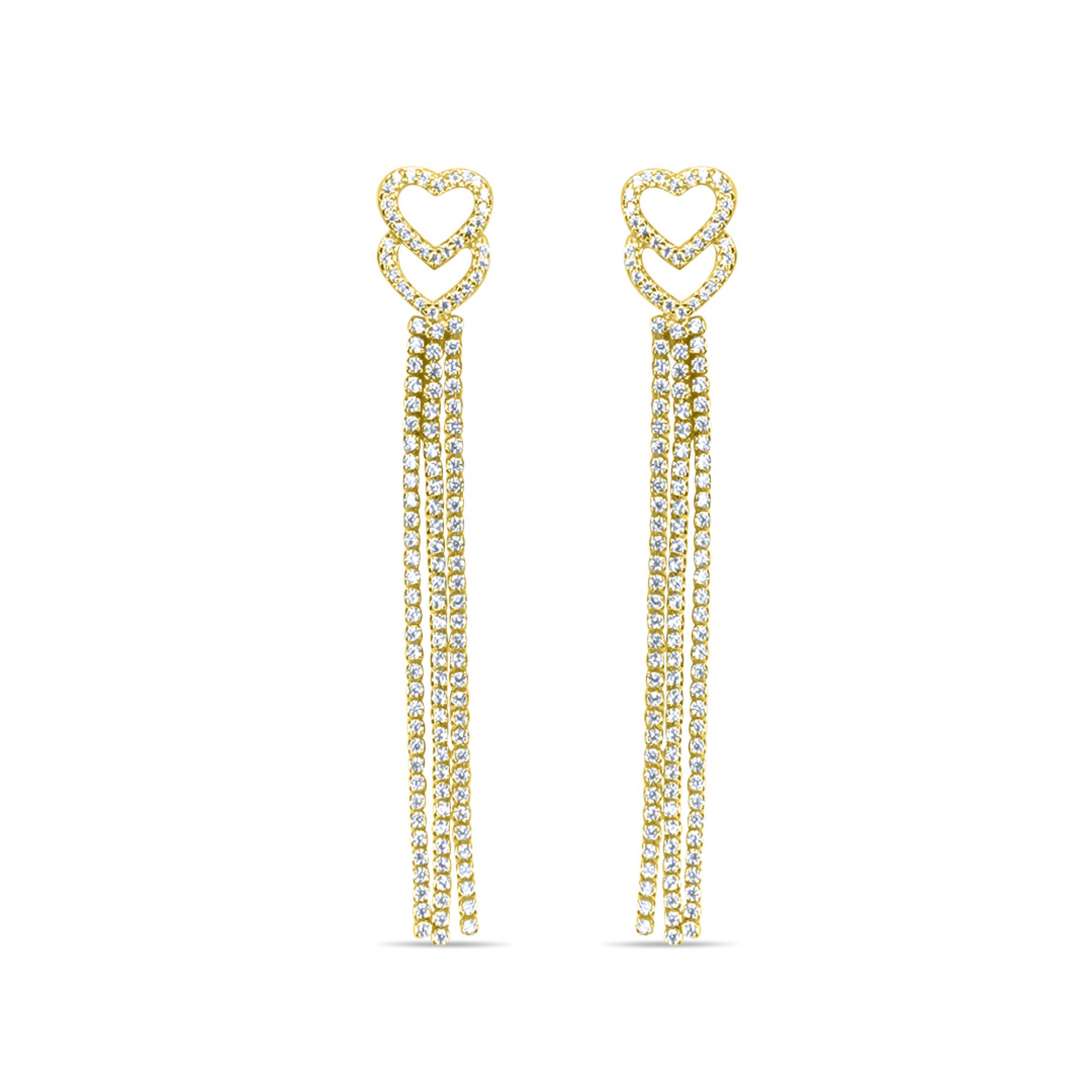 Επίχρυσα σκουλαρίκια με πέτρες ζιργκόν