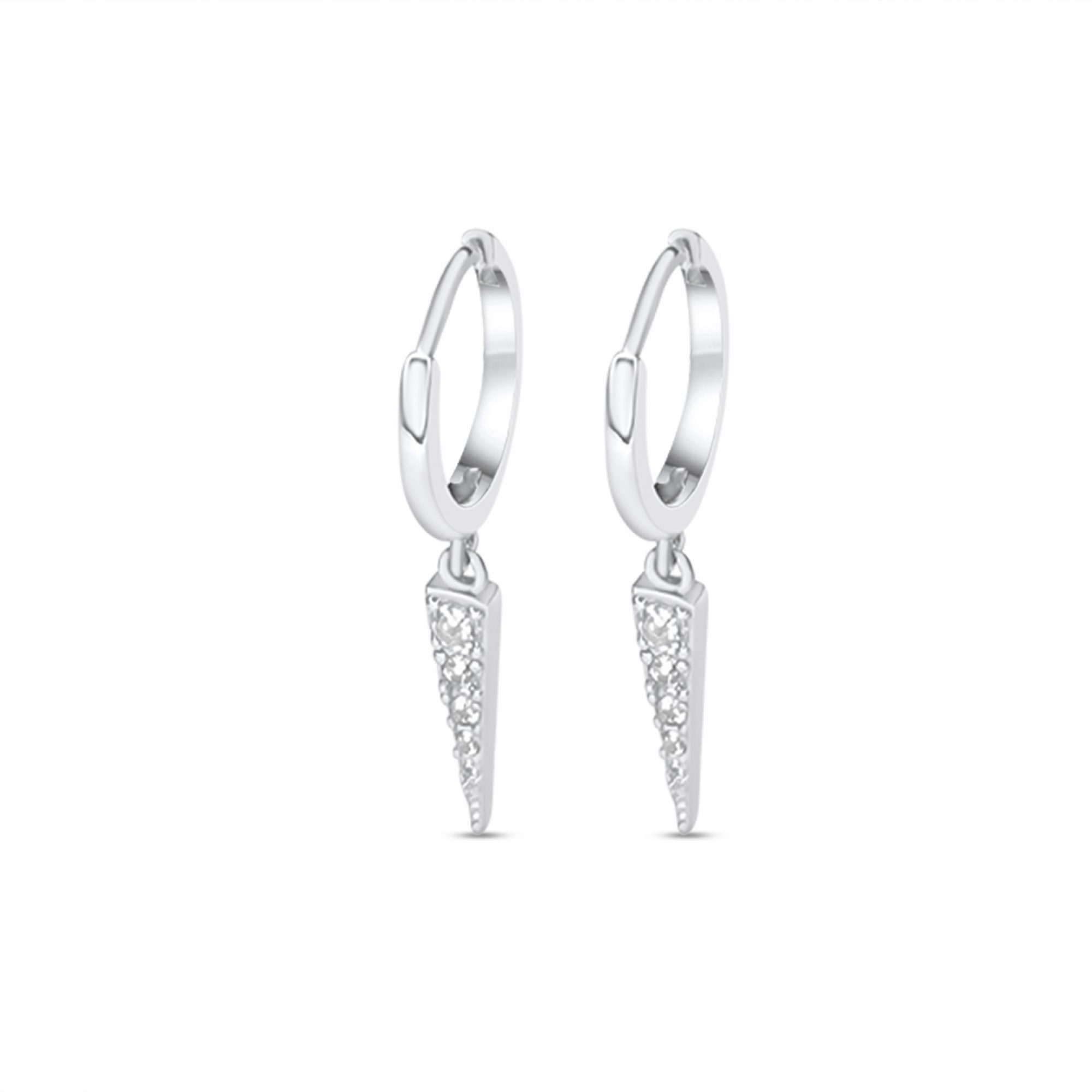 Ασημένια σκουλαρίκια με πέτρες ζιργκόν