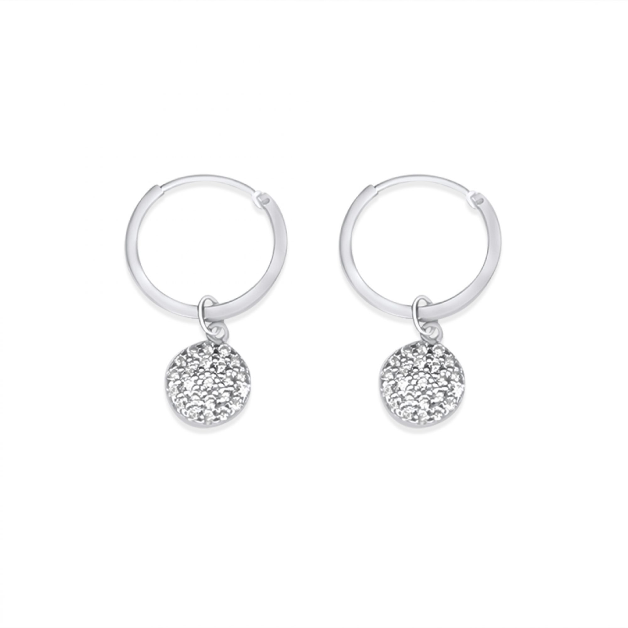 Silver earrings with zircon stones