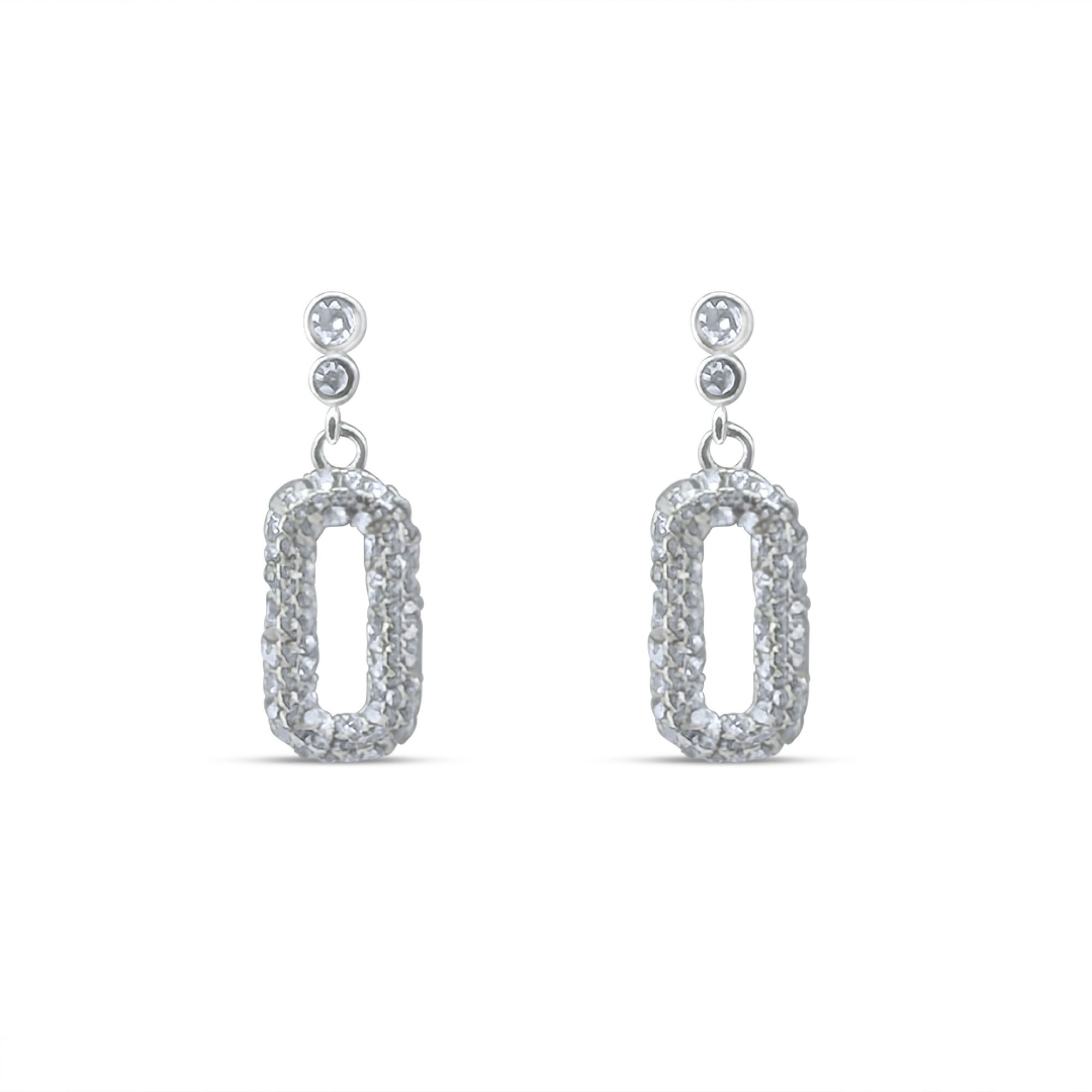 Silver earrings with zircon stones