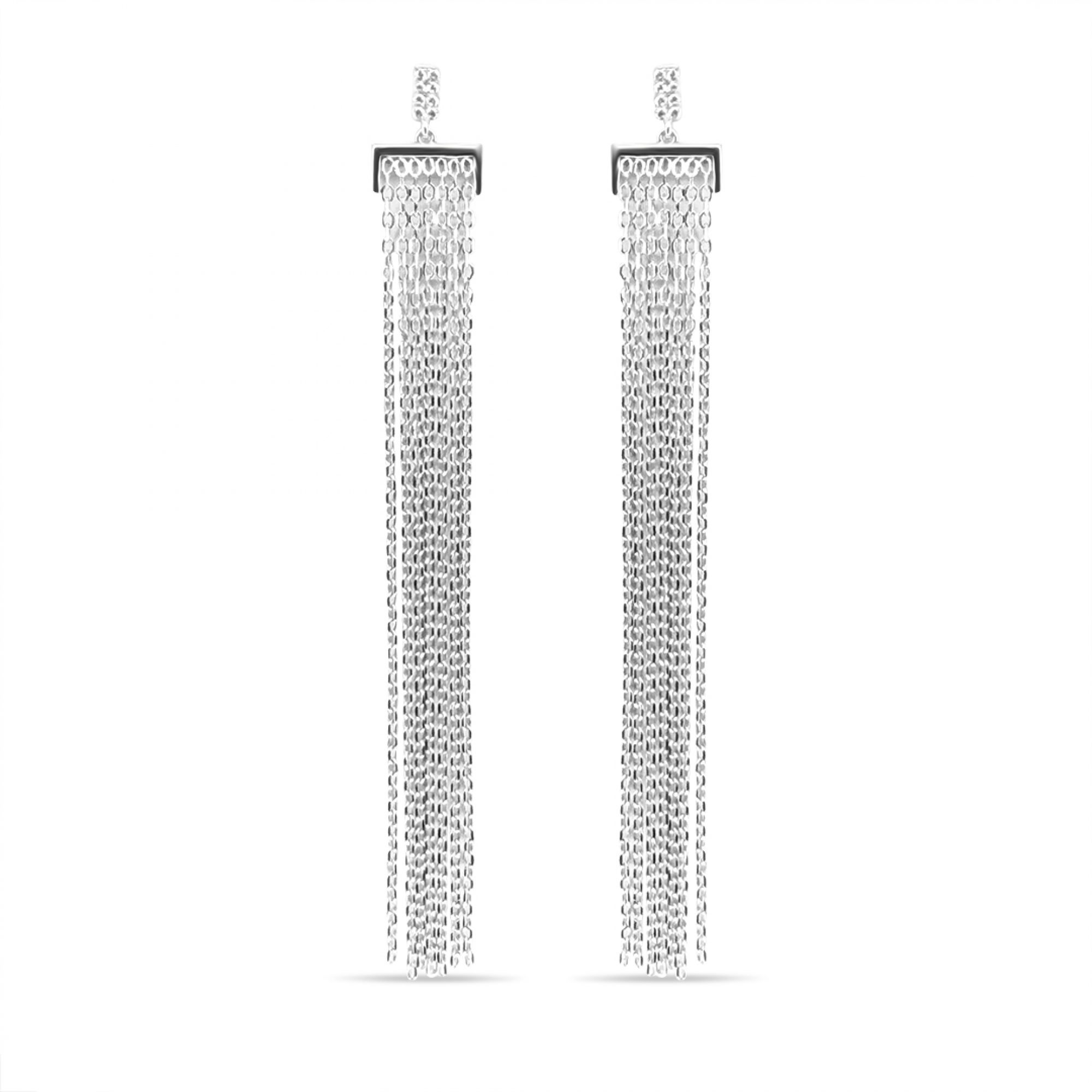 Ασημένια σκουλαρίκια με πέτρες ζιργκόν