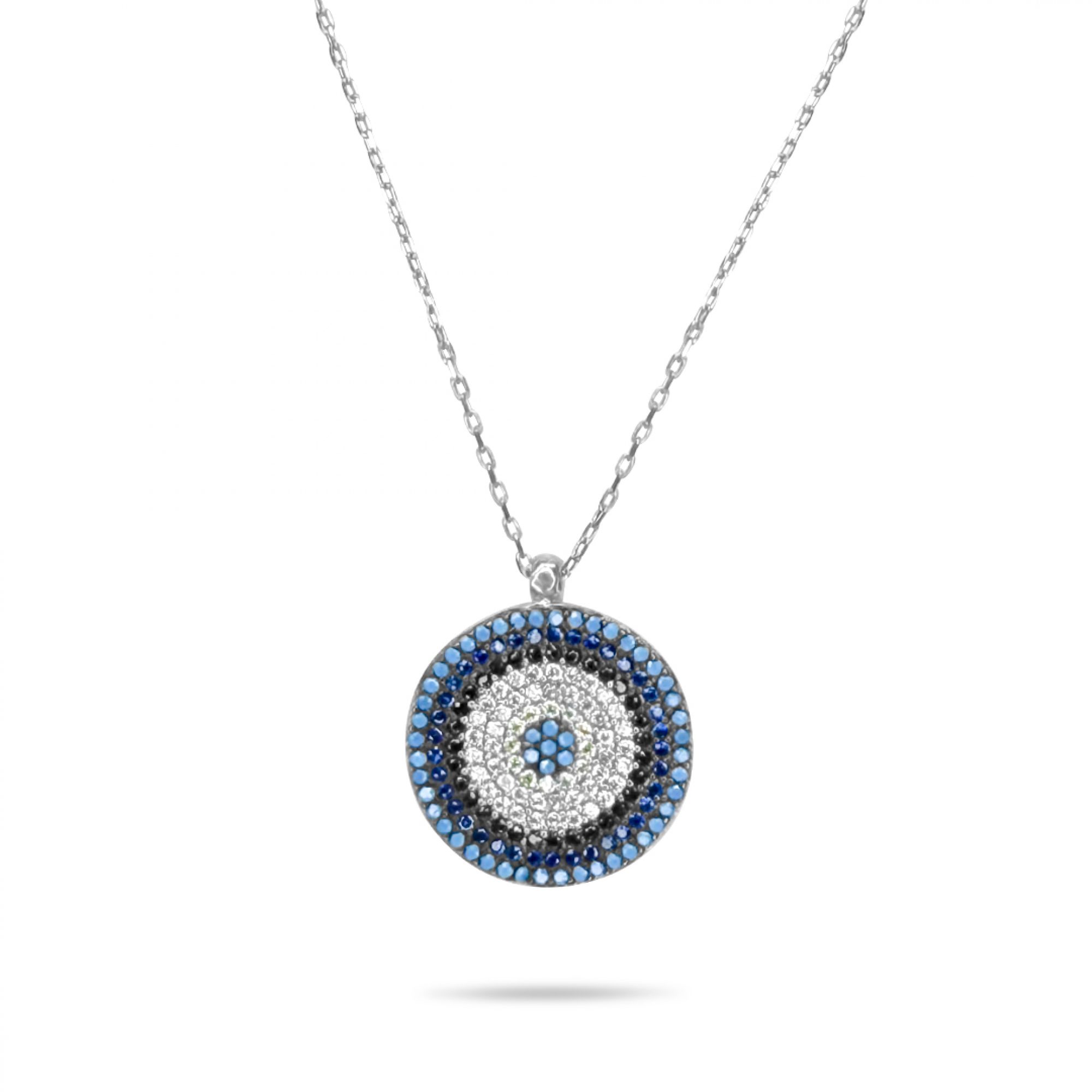 Κολιέ μάτι με πέτρες ζιργκόν