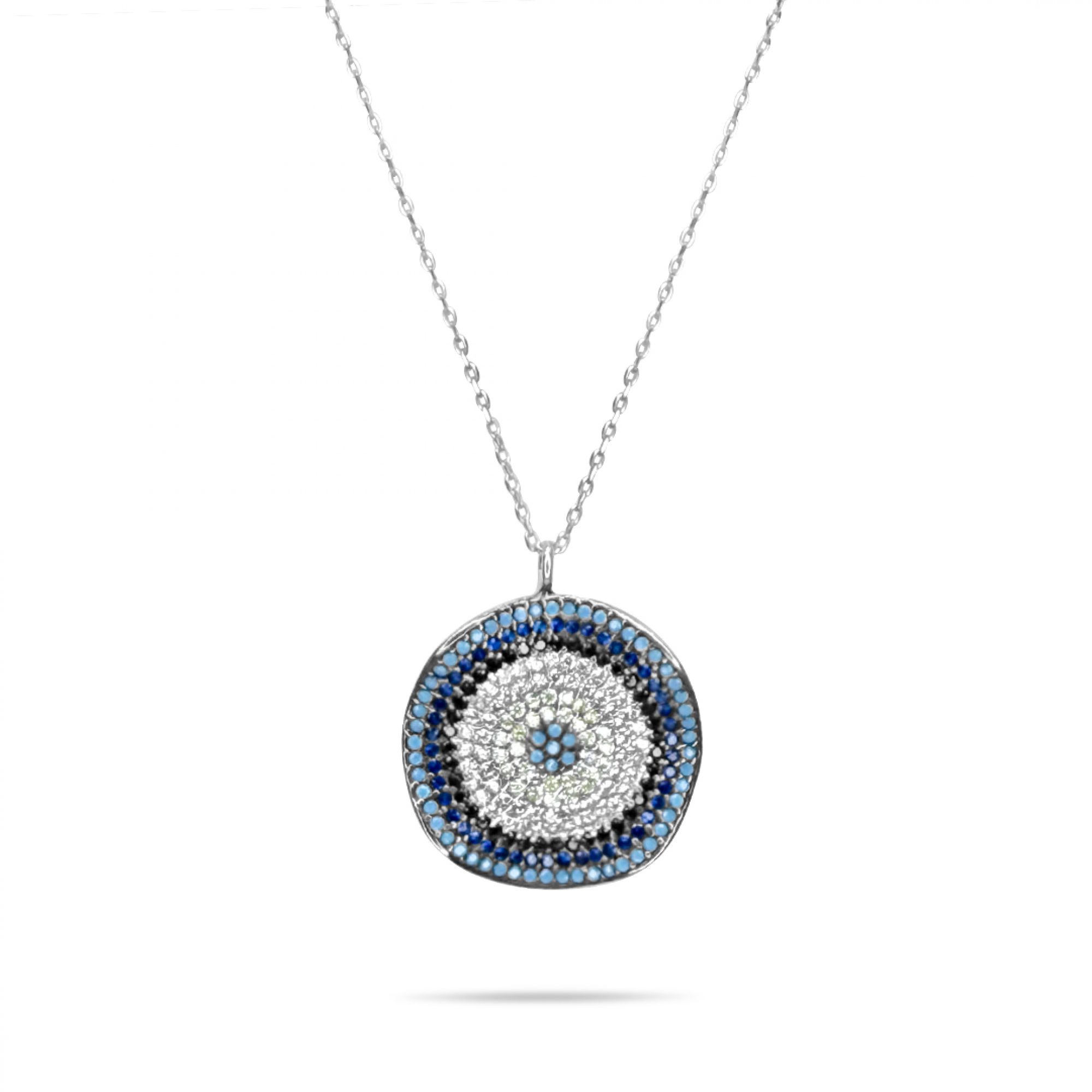 Κολιέ μάτι με πέτρες ζιργκόν