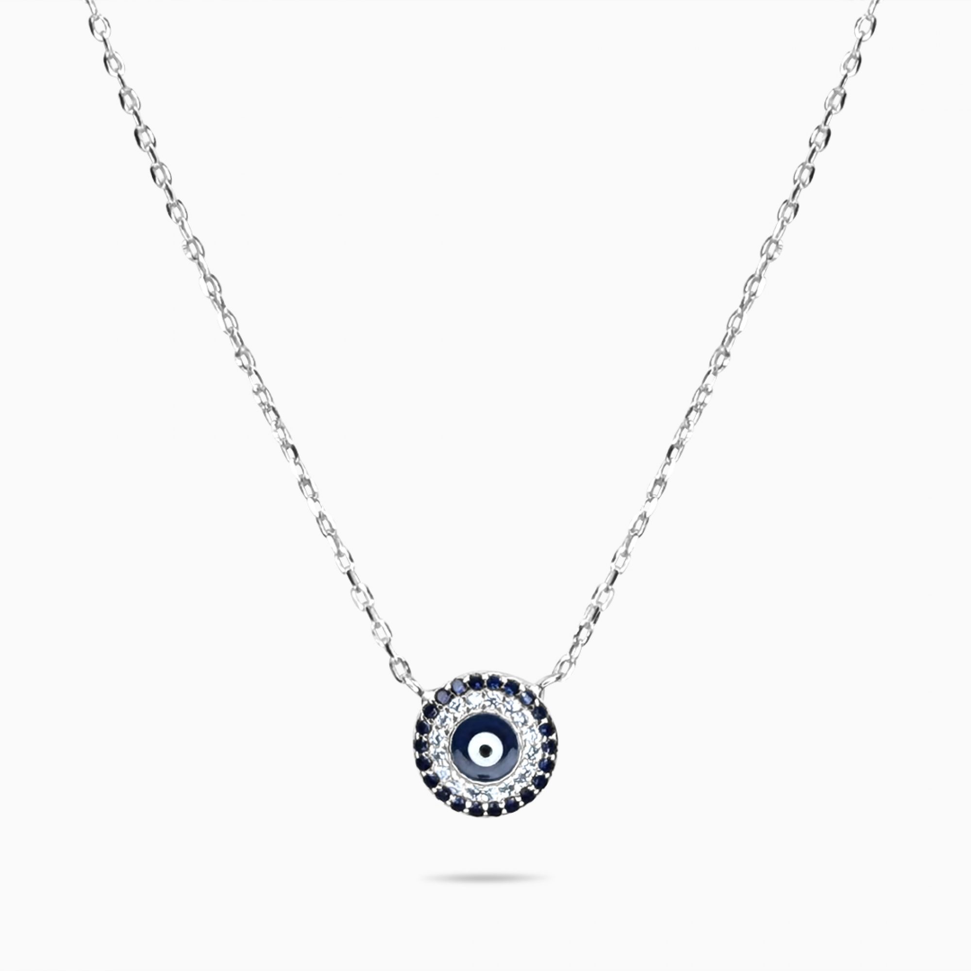 Κολιέ μάτι με πέτρες ζιργκόν