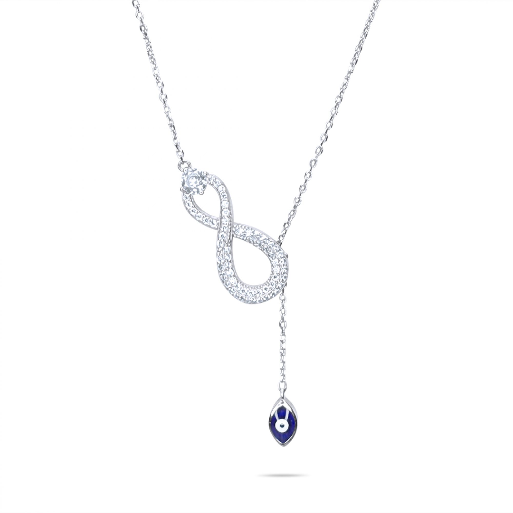 Κολιέ μάτι άπειρο με πέτρες ζιργκόν