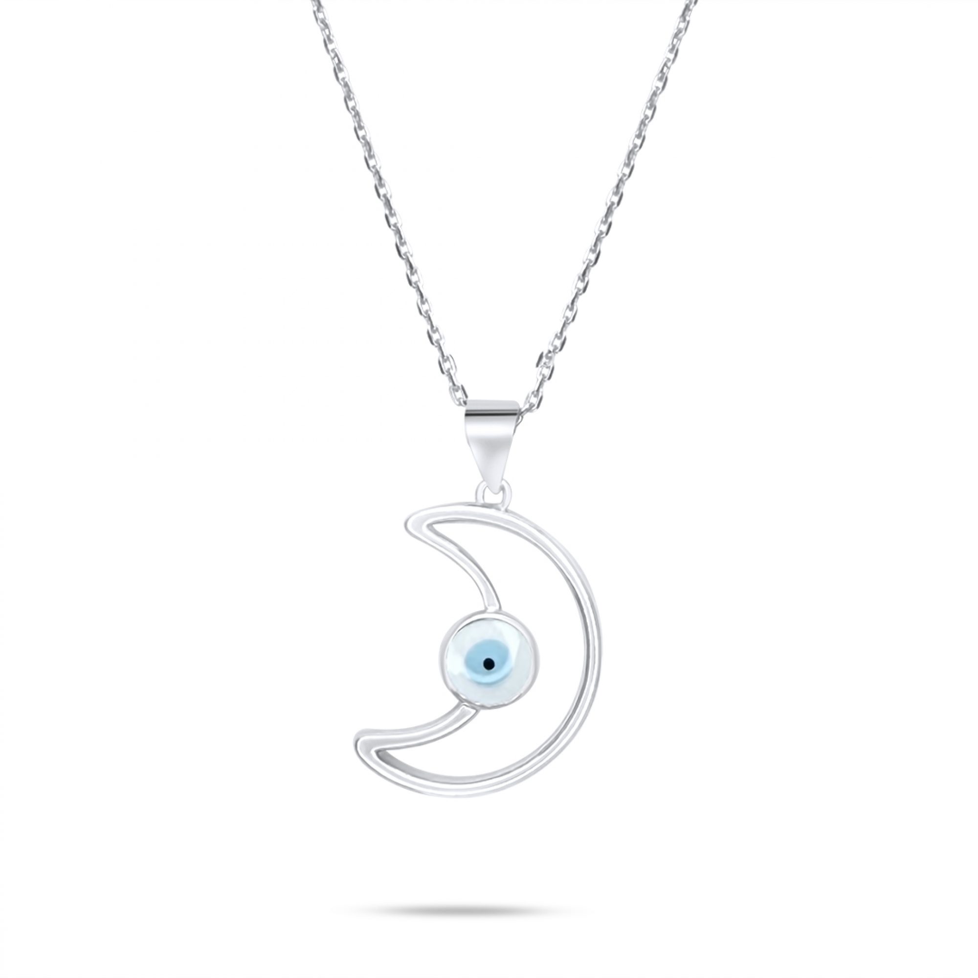 Κολιέ μάτι φεγγάρι με πέτρα φίλντισι