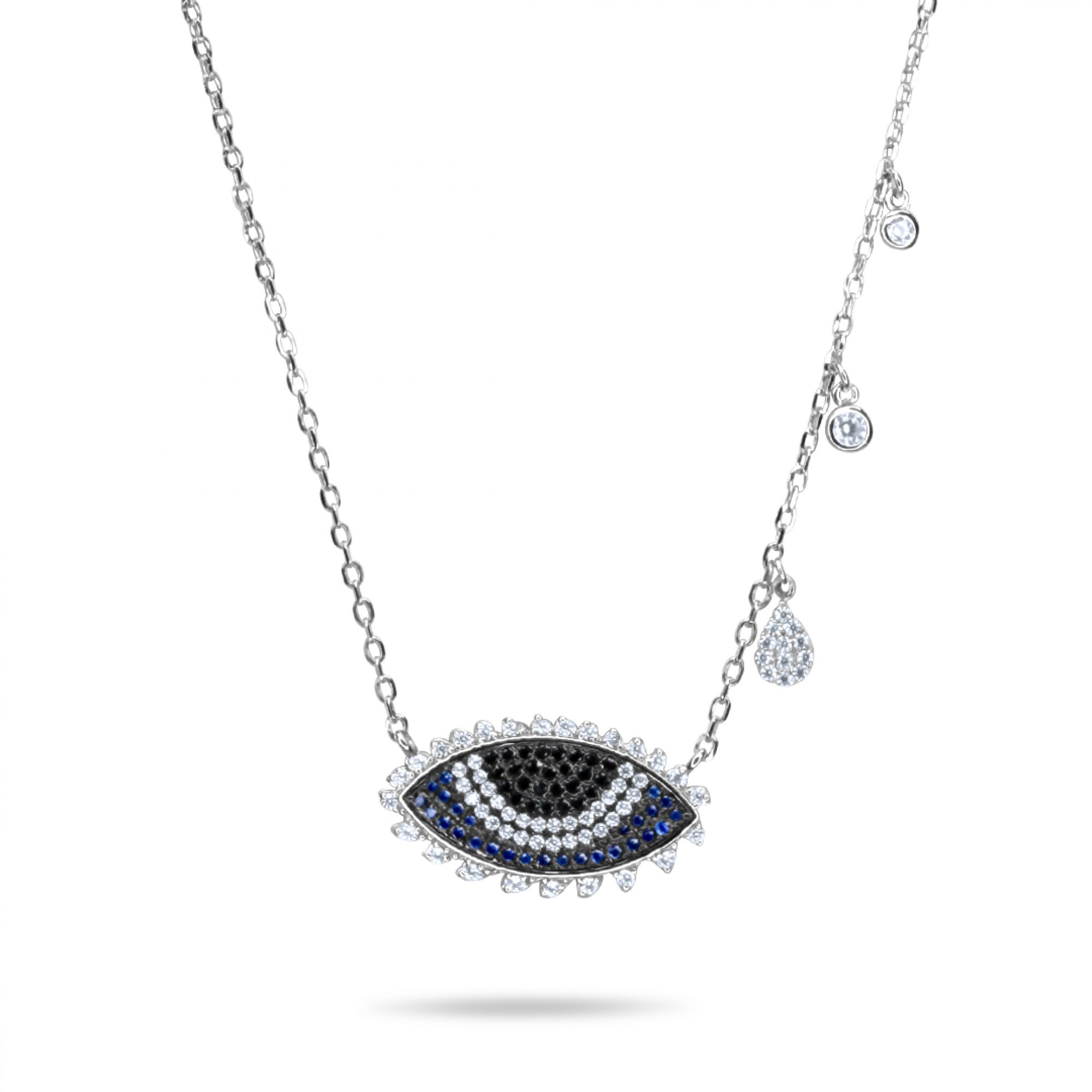 Κολιέ μάτι με πέτρες ζιργκόν