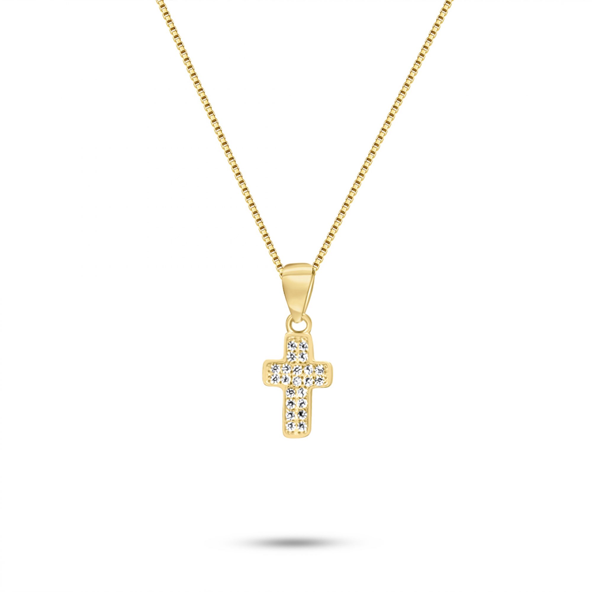 Σταυρός επίχρυσος με ζιργκόν πέτρες