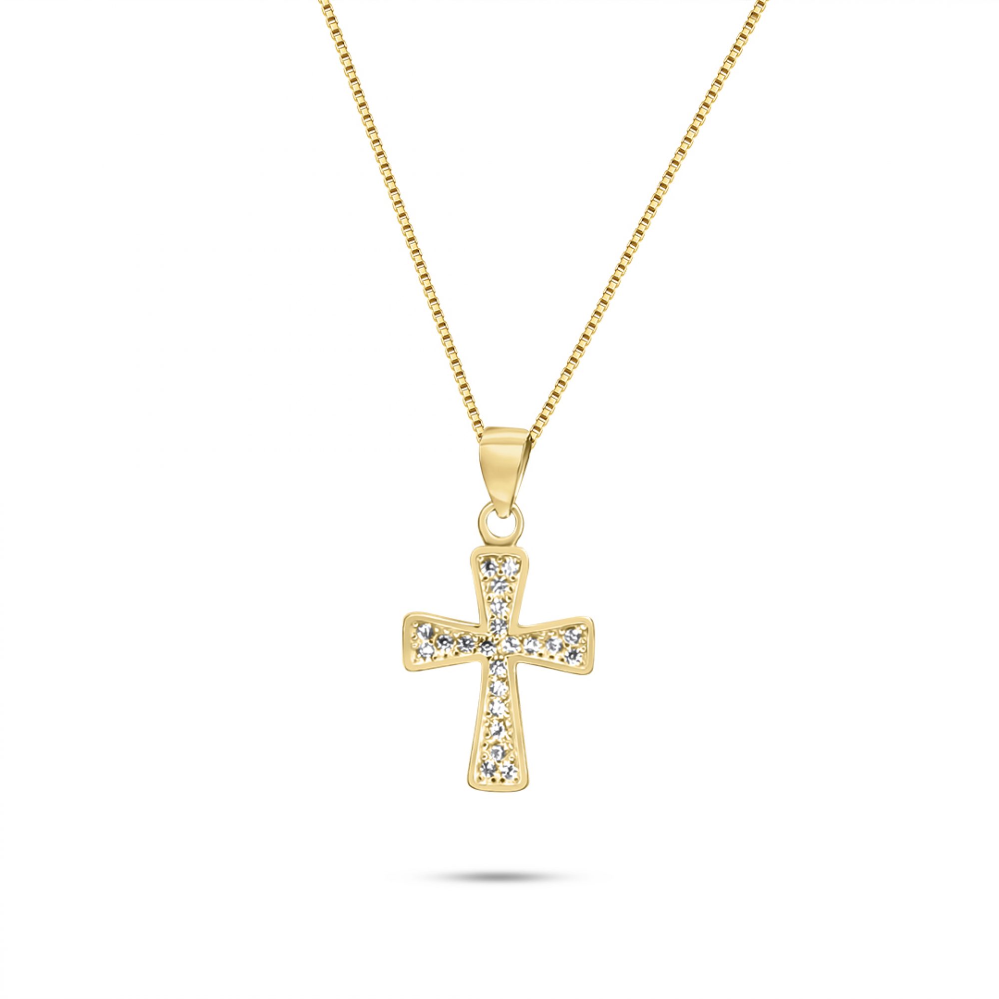 Σταυρός επίχρυσος με ζιργκόν πέτρες