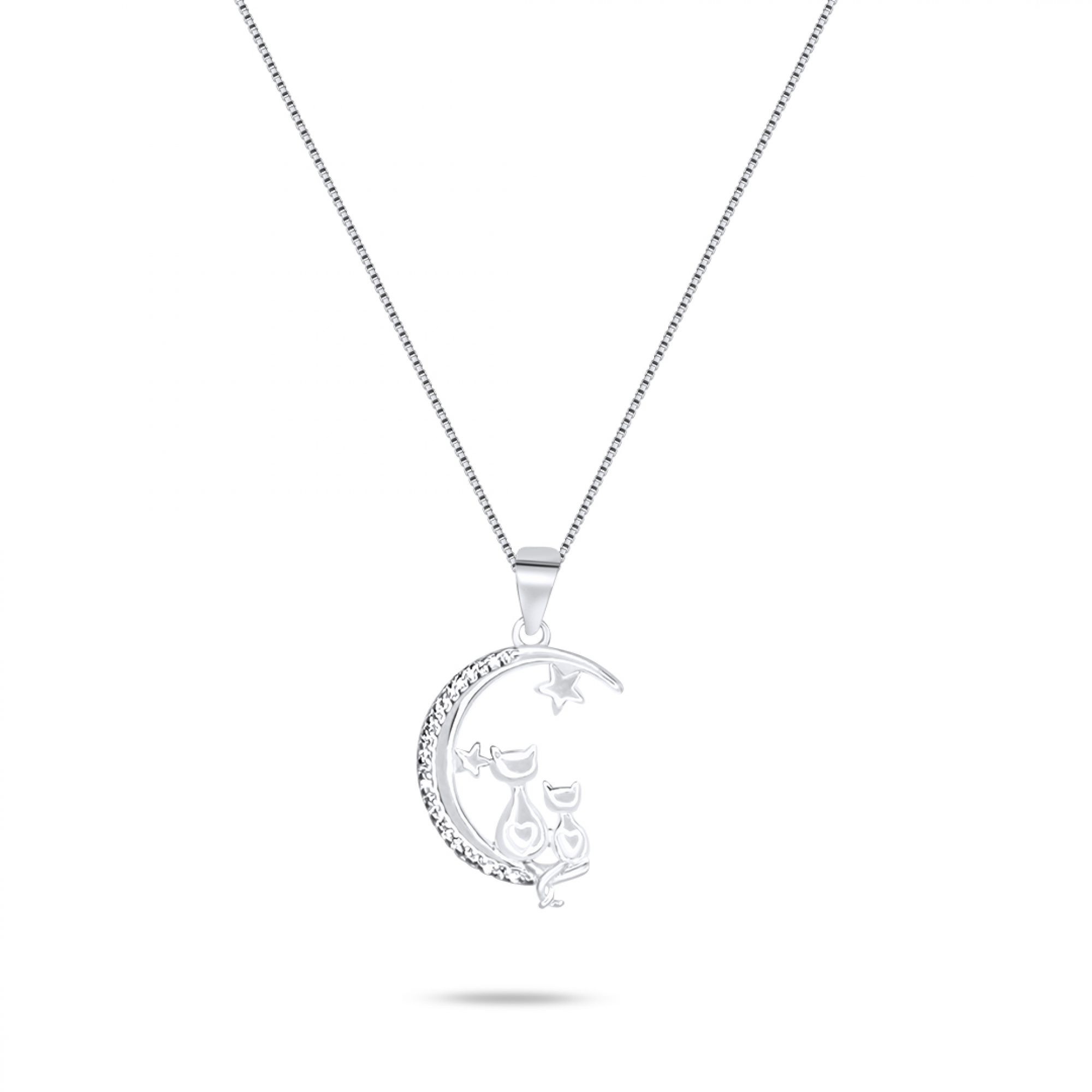 Cats necklace with zircon stones