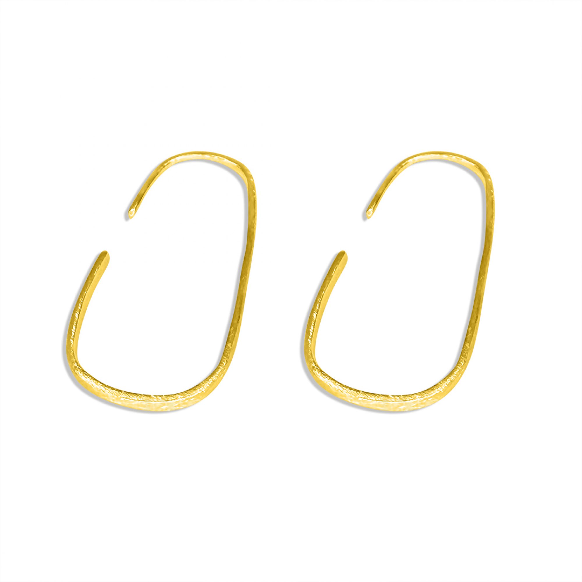 Επίχρυσα σκουλαρίκια κρεμαστά σατινέ