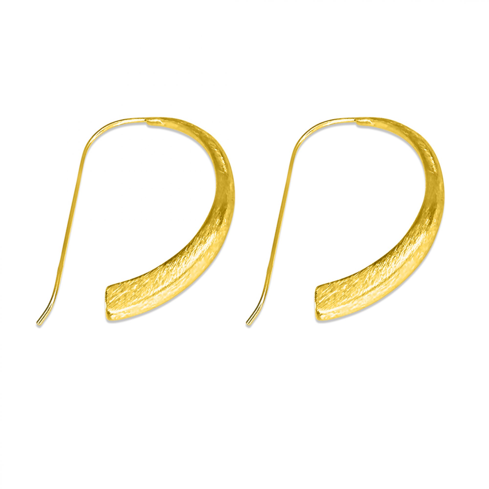 Επίχρυσα σκουλαρίκια κρεμαστά σατινέ