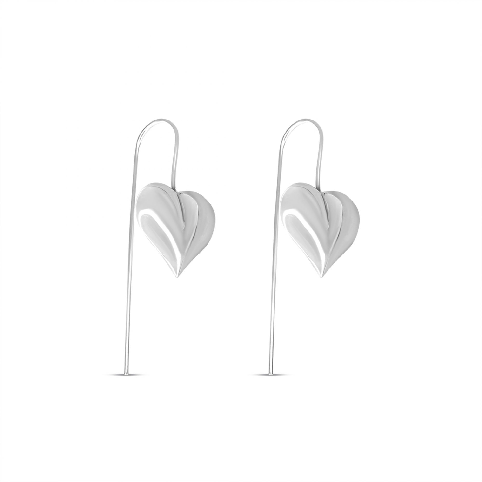 Silver heart earrings