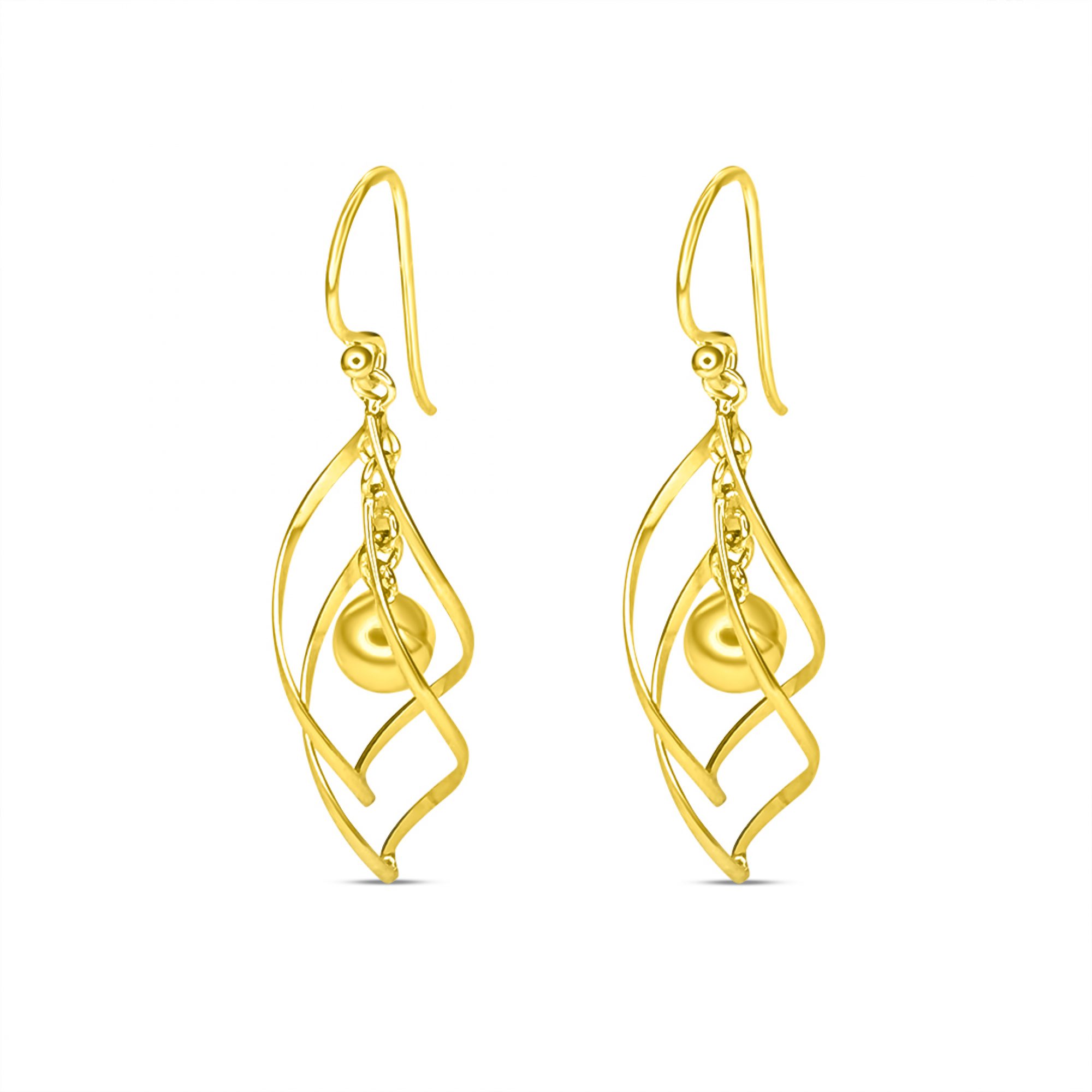 Gold plated dangle earrings