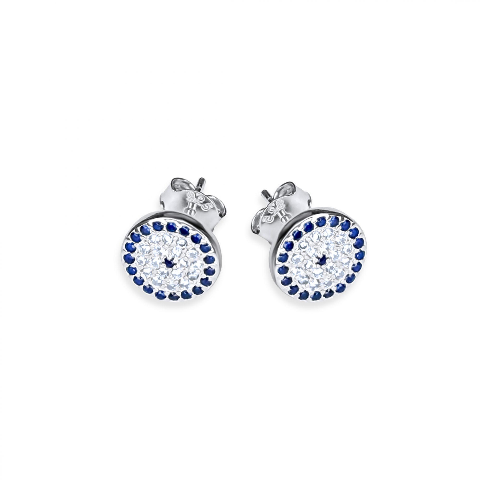 Σκουλαρίκια καρφωτά μάτι με πέτρες ζιργκόν