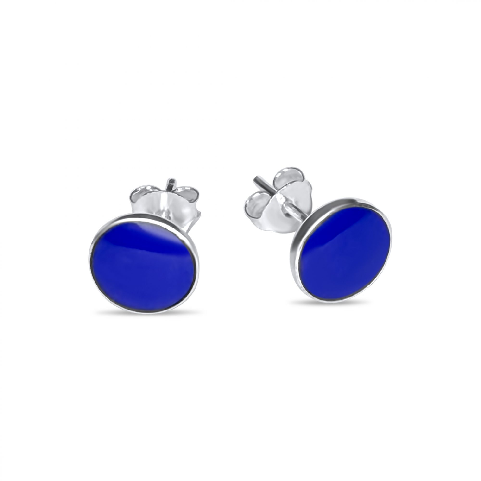 Σκουλαρίκια καρφωτά με πέτρα λάπις λάζουλι