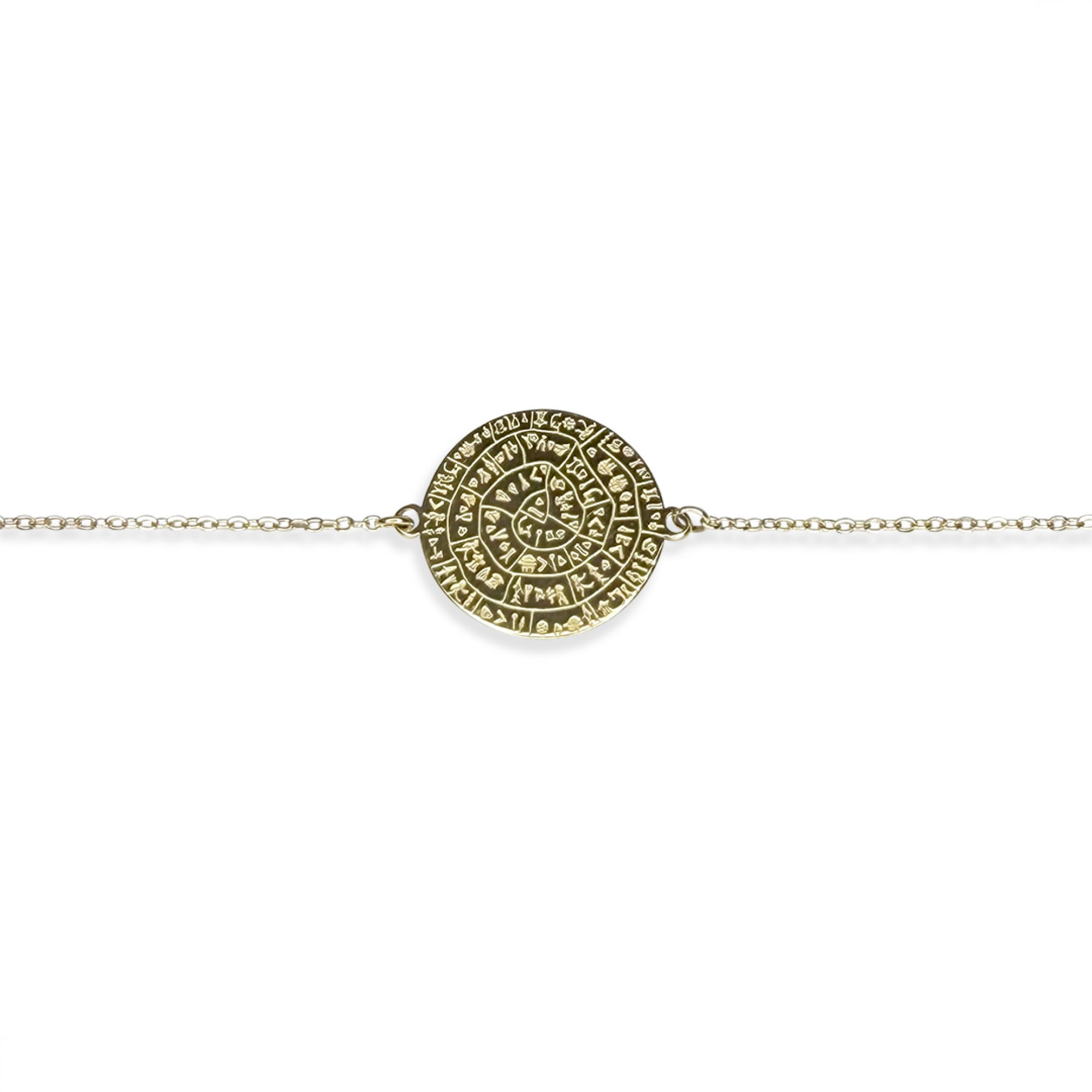 Gold plated steel Faistos disc bracelet