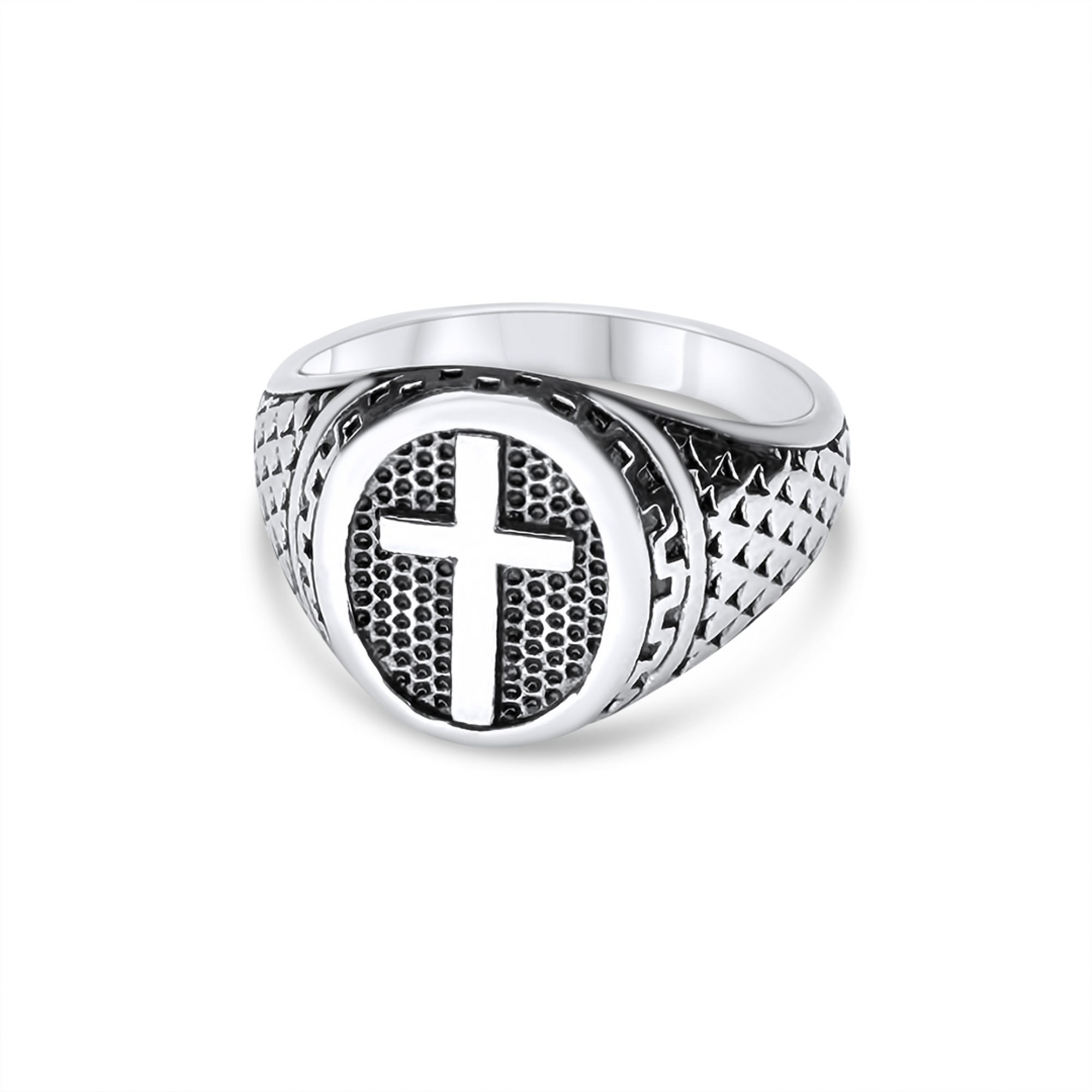 Steel ring with cross